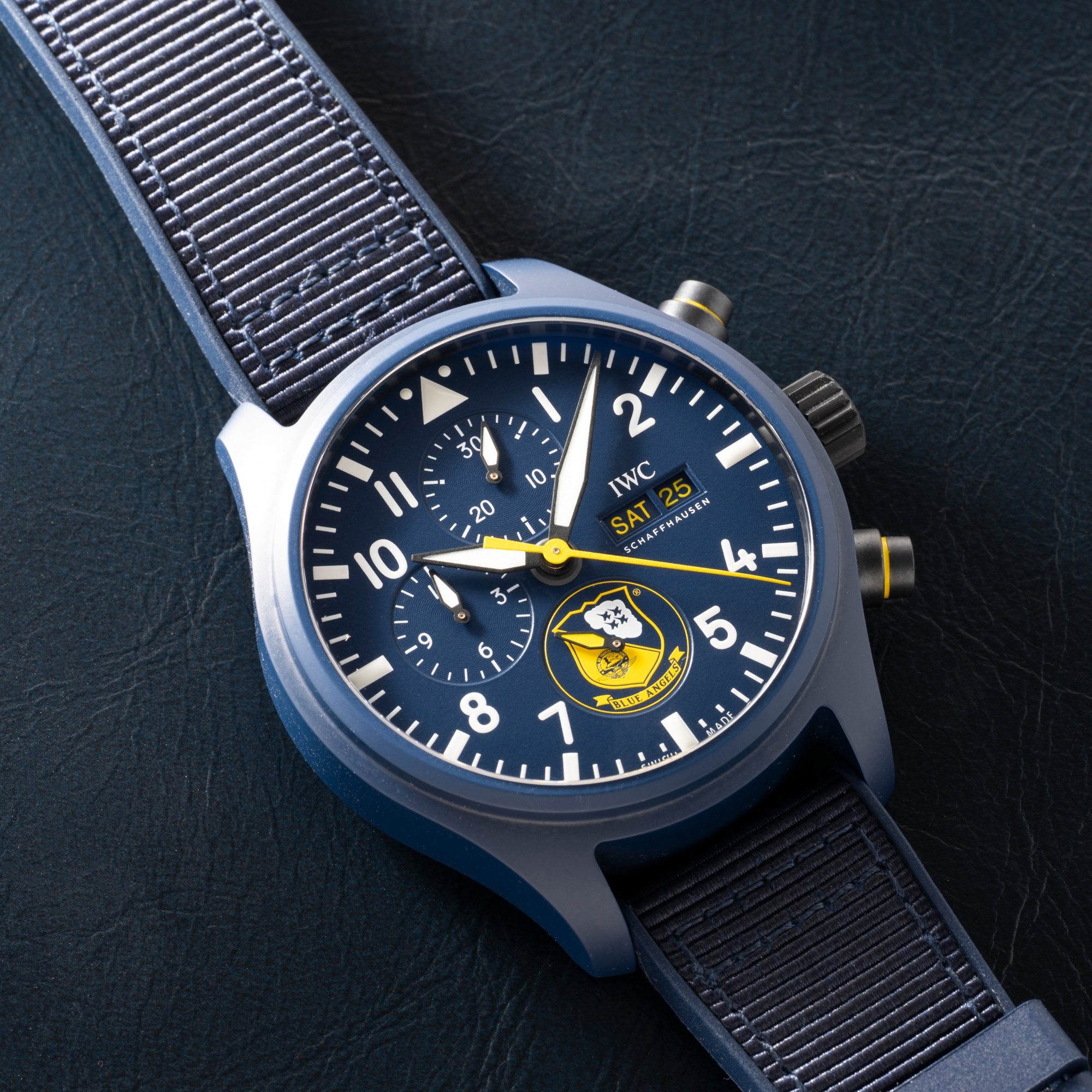 تصویر منبع؛ ساعت مچی IWC Pilot's Chronograph Top Gun 'Blue Angels' رفرنس IW389109