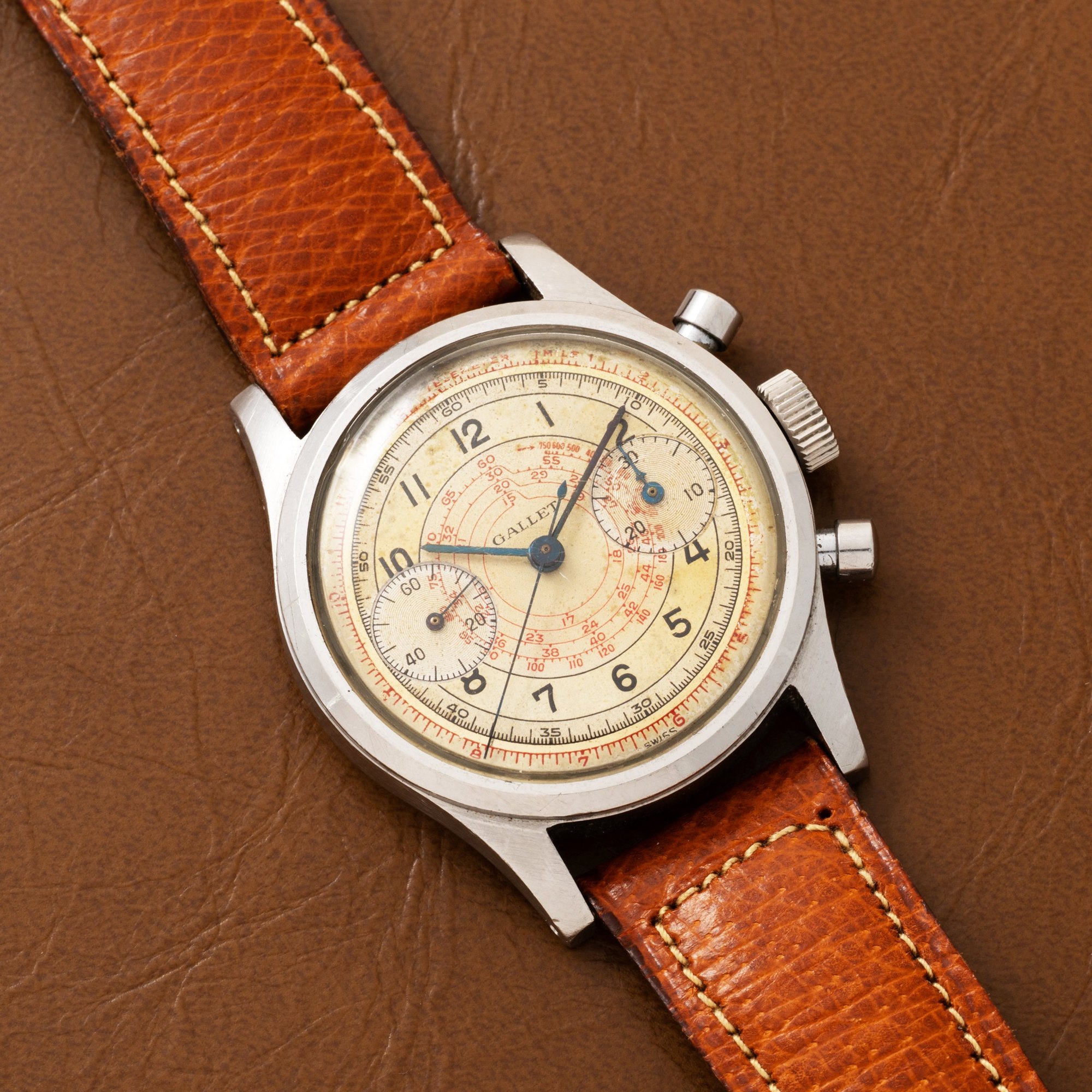 تصویر منبع؛ ساعت مچی کرنوگراف Gallet Multichron با کالیبر Venus
