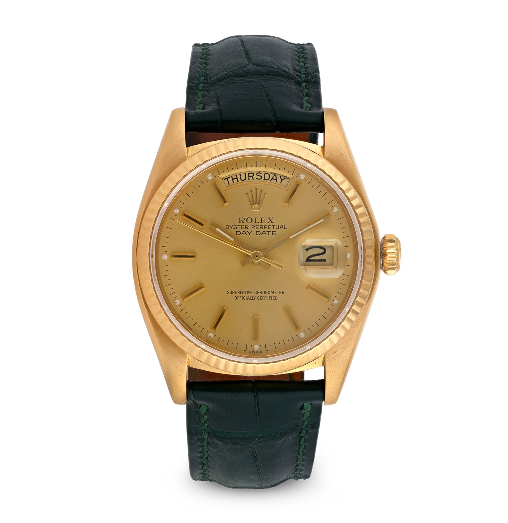 تصویر منبع؛ ساعت مچی Rolex Day-Date طلای زرد، حدود ۱۹۷۹