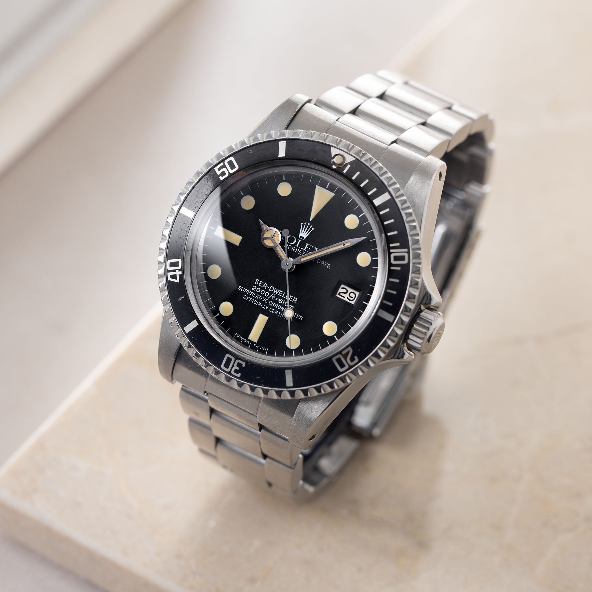 ساعت مچی غواصی رولکس Rolex Sea-Dweller رفرنس 1665 صفحه مات MK3 سال ۱۹۷۹