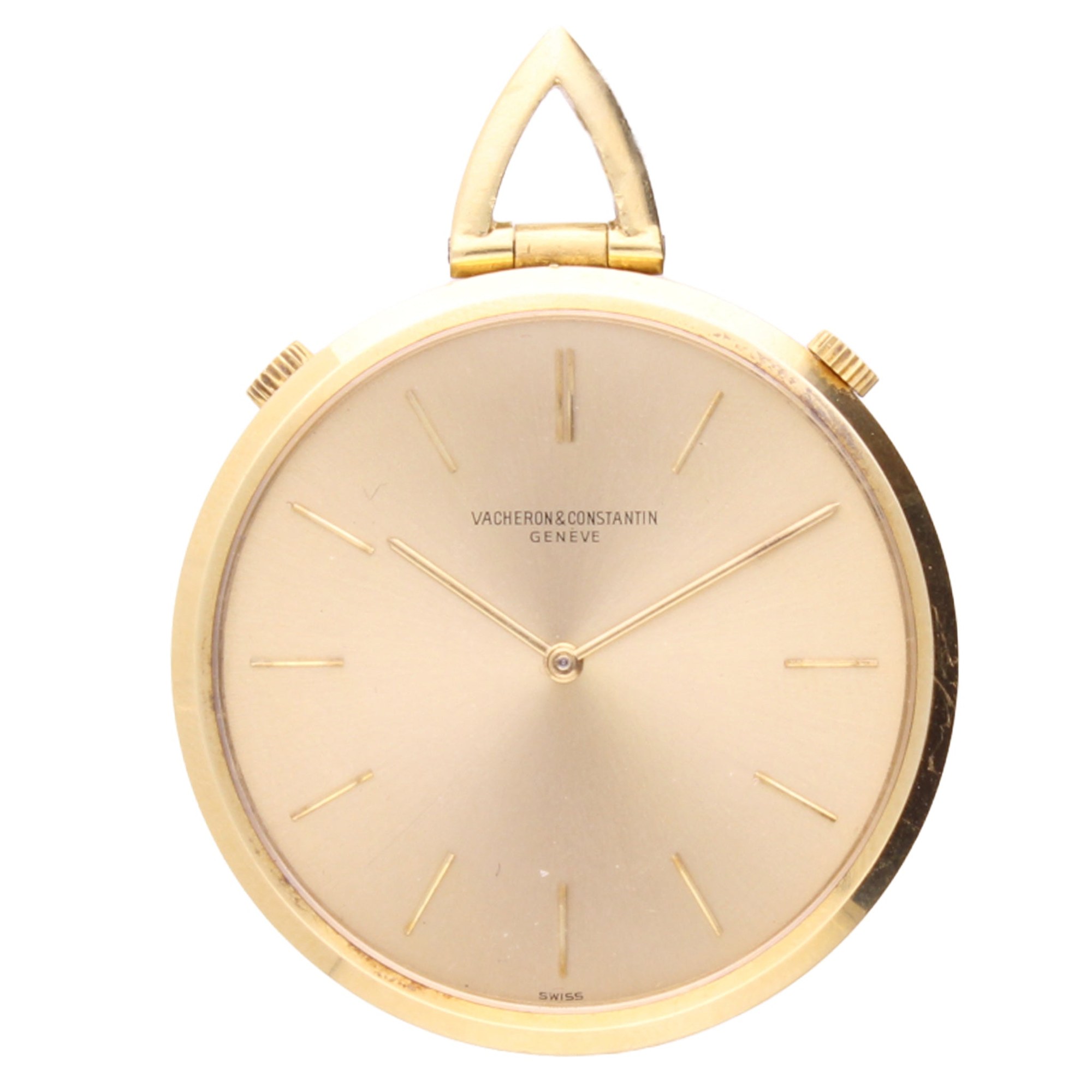 تصویر منبع؛ ساعت جیبی دوطرفه طلای زرد ۱۸ عیار Vacheron & Constantin، دهه ۱۹۷۰