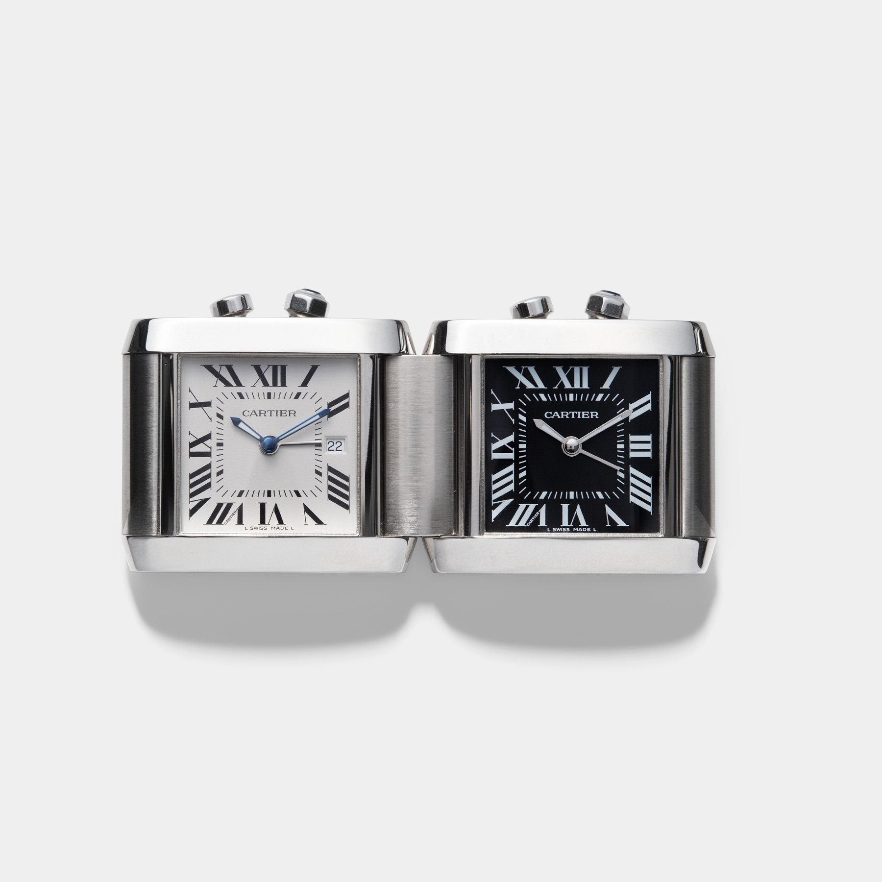 تصویر منبع؛ ساعت رومیزی کارتیه Cartier Tank Francaise رفرنس 2945 دو زمانه