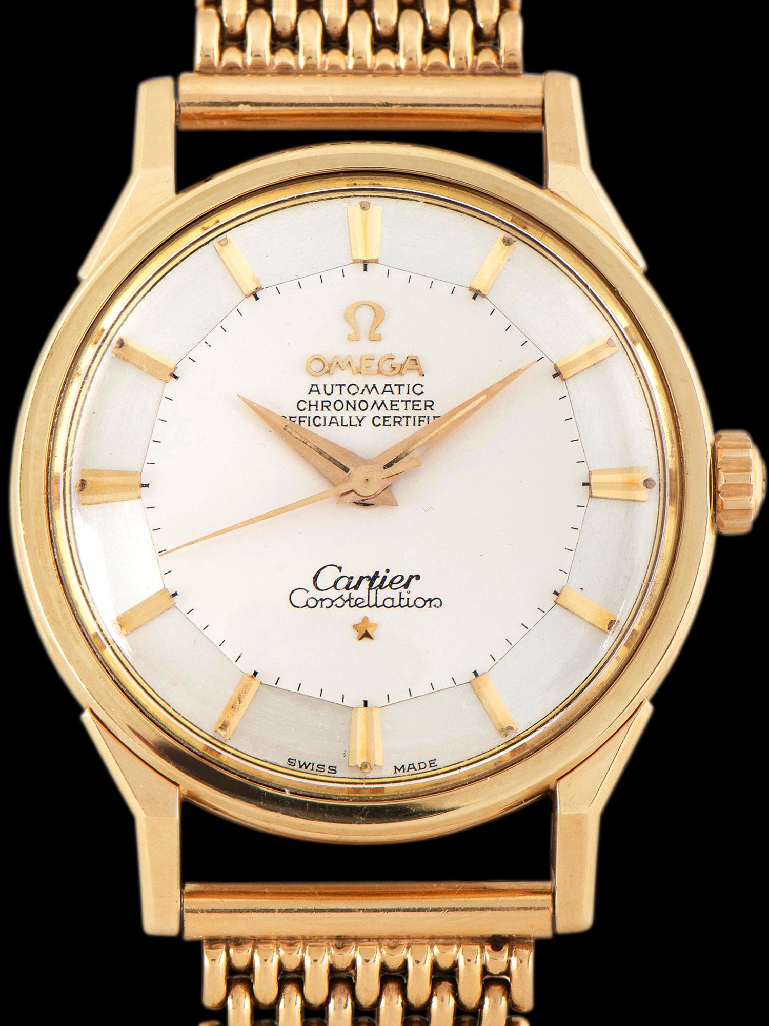 تصویر منبع؛ ساعت مچی امگا Omega Constellation با امضای دوگانه Cartier رفرنس 14900SC