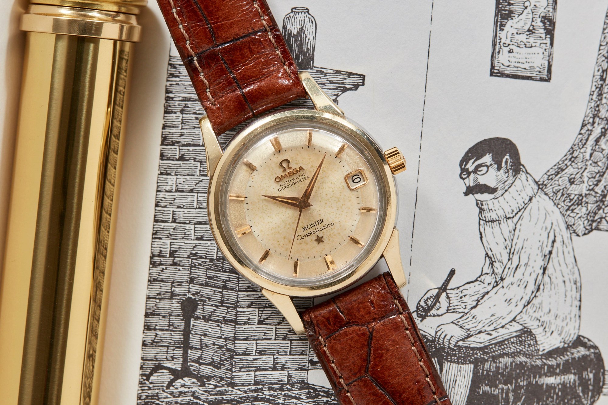 تصویر منبع؛ ساعت مچی Omega مدل Constellation رفرنس 14393/61 SC با امضای Meister
