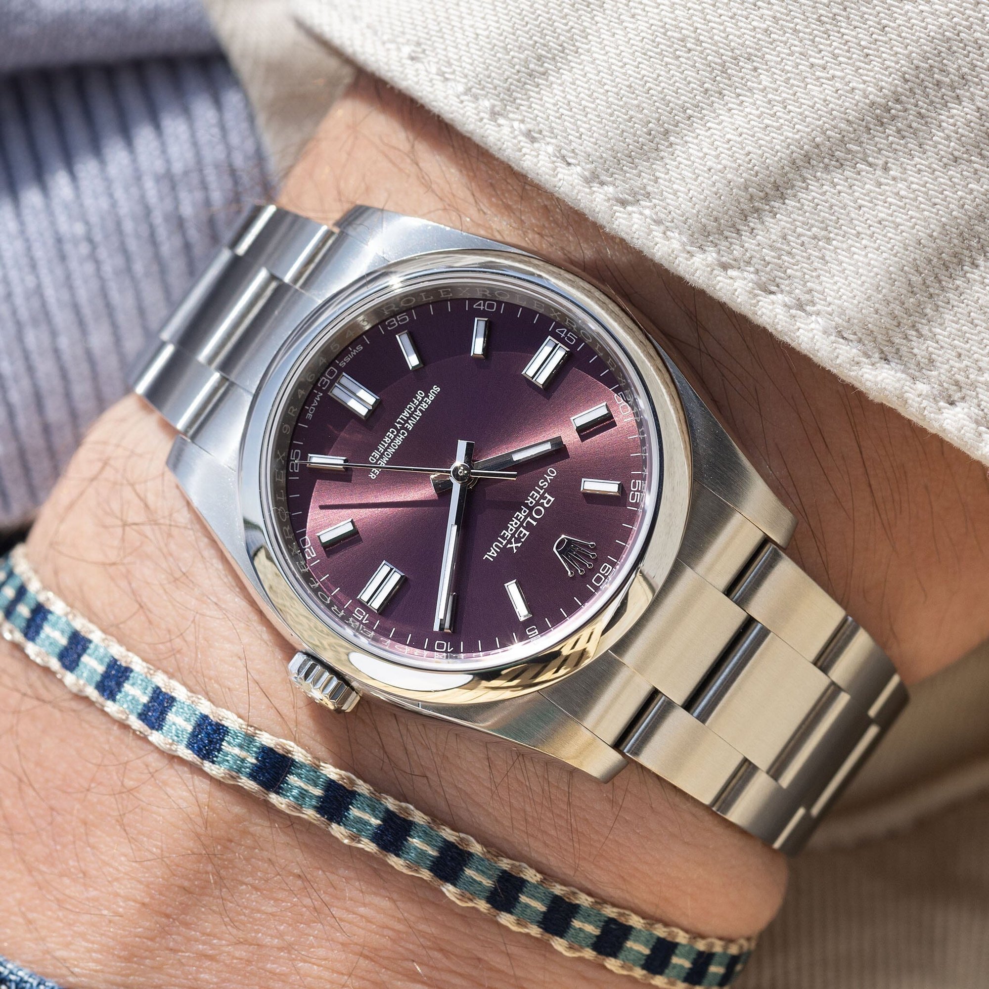 تصویر منبع؛ ساعت مچی Rolex Oyster Perpetual Grape Dial رفرنس 116000
