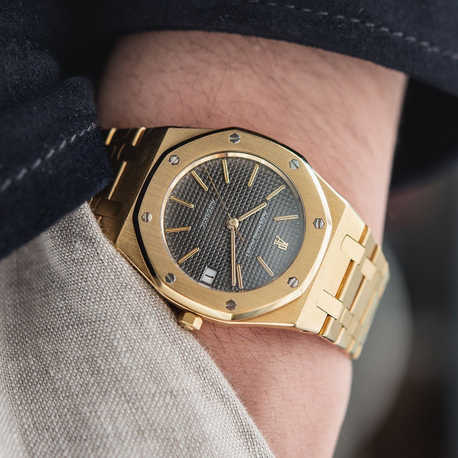 تصویر منبع؛ ساعت مچی Audemars Piguet Royal Oak رفرنس 14486BA طلای زرد با صفحه خاکستری اسلیت