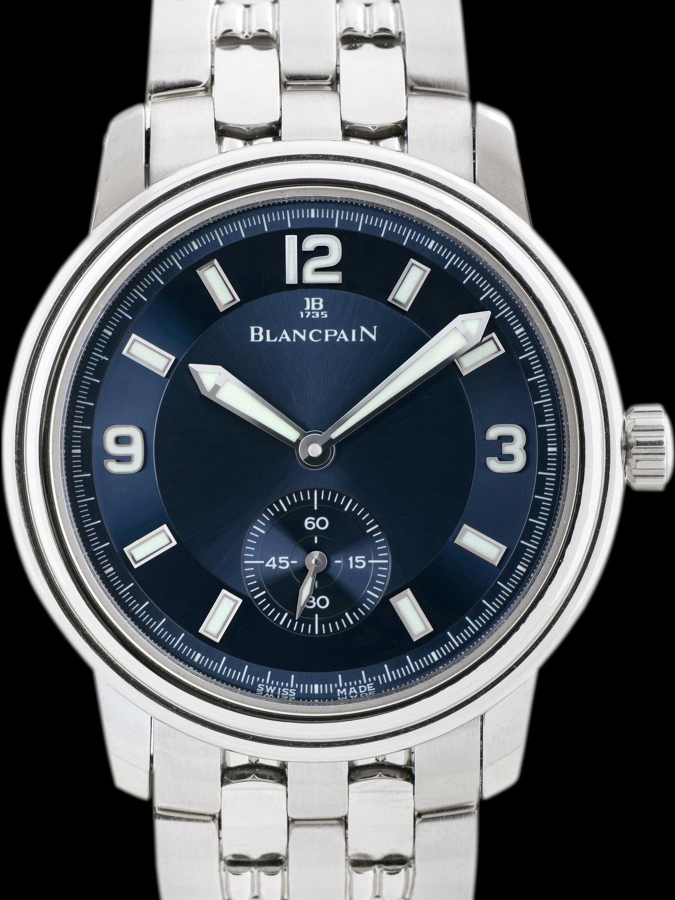تصویر منبع؛ ساعت مچی فوقباریک Blancpain Villeret رفرنس 7002، صفحه آبی نسخه محدود ژاپن، با جعبه و گواهی کرنومتر