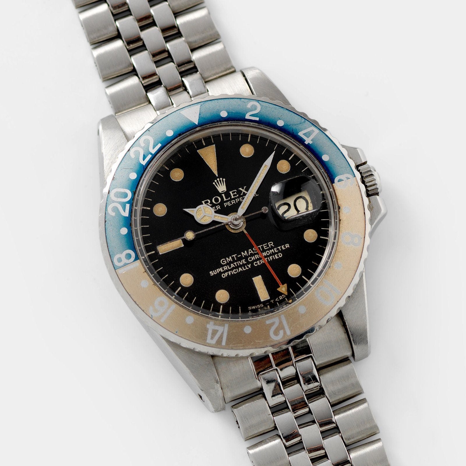 تصویر منبع؛ ساعت مچی Rolex GMT-Master رفرنس 1675 با صفحه Gilt