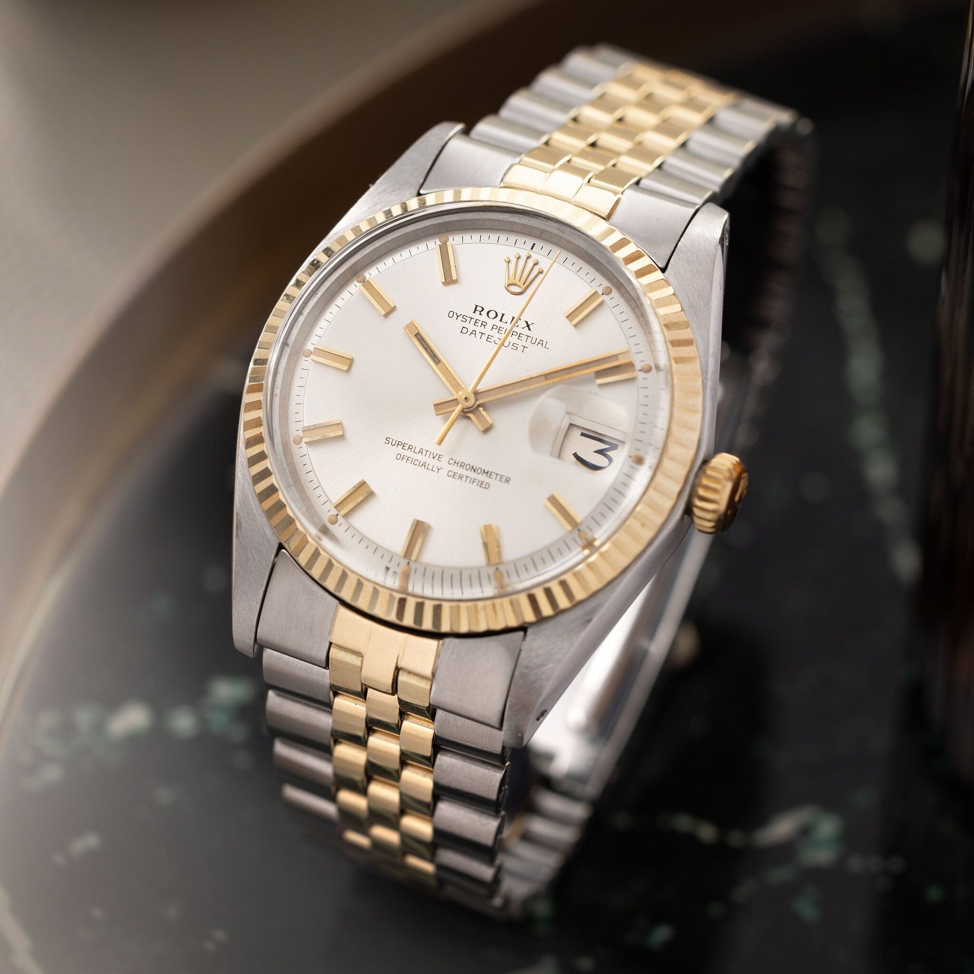 تصویر منبع؛ ساعت مچی Rolex Datejust 1601/3 دو رنگ با صفحه Wide Boy