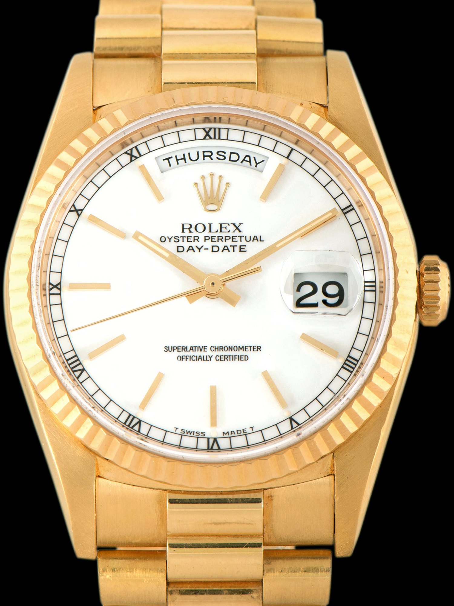 تصویر منبع؛ ساعت مچی Rolex Day-Date طلای زرد ۱۸ عیار رفرنس 18238