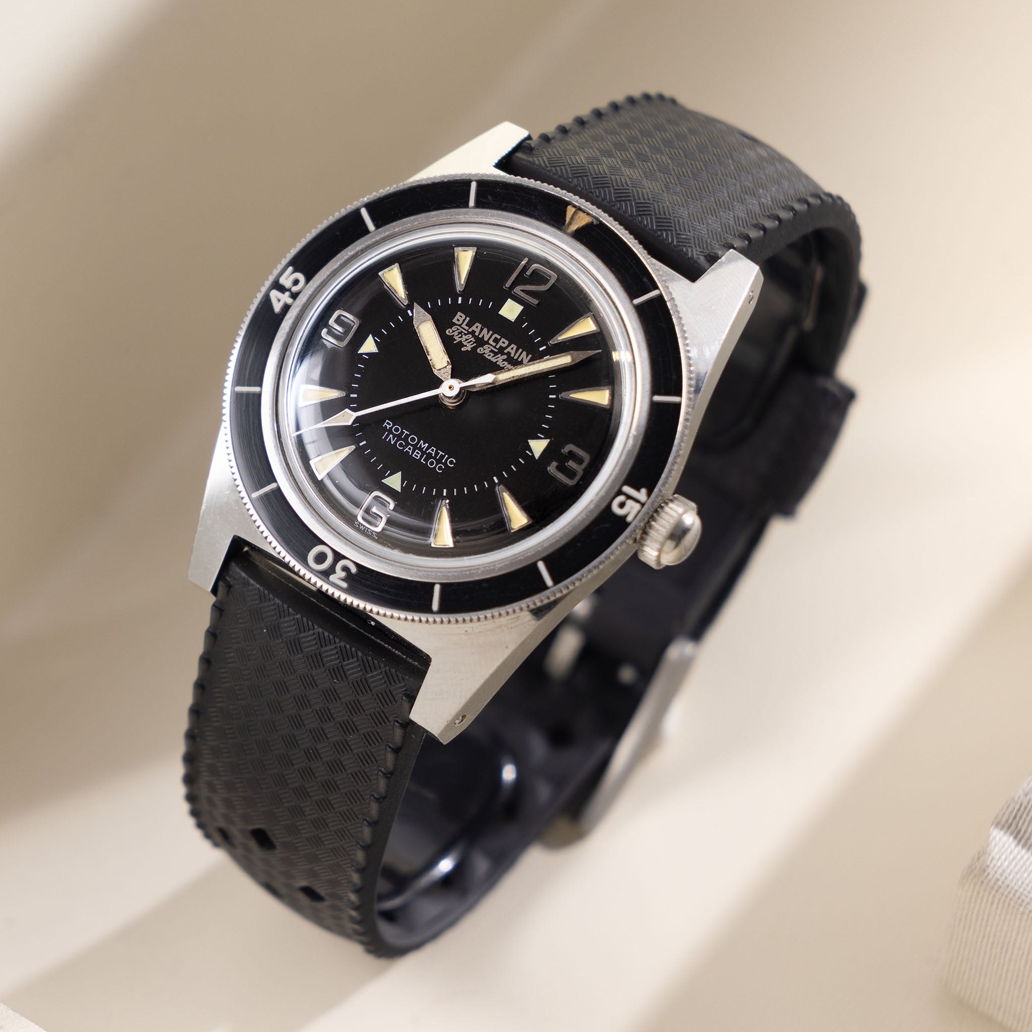 ساعت مچی غواصی Blancpain Fifty Fathoms Rotomatic اواخر دهه ۱۹۵۰