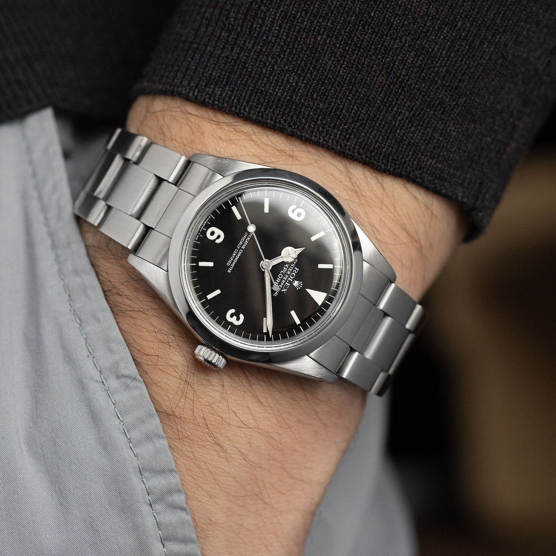 تصویر منبع؛ ساعت مچی Rolex Explorer رفرنس 1016 با صفحه مات Mk3