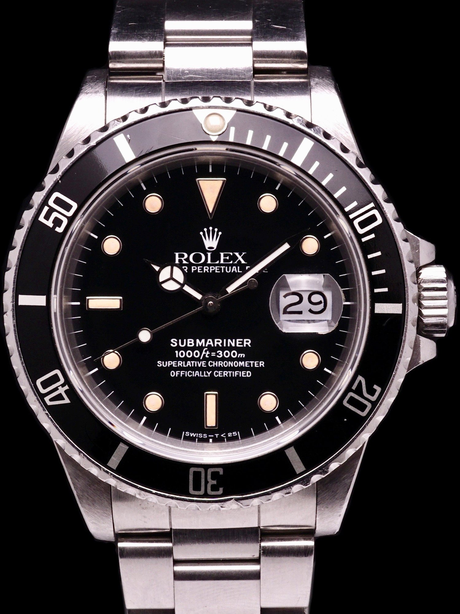 تصویر منبع؛ ساعت مچی Rolex Submariner رفرنس 168000 معروف به Triple Zero سال ۱۹۸۷