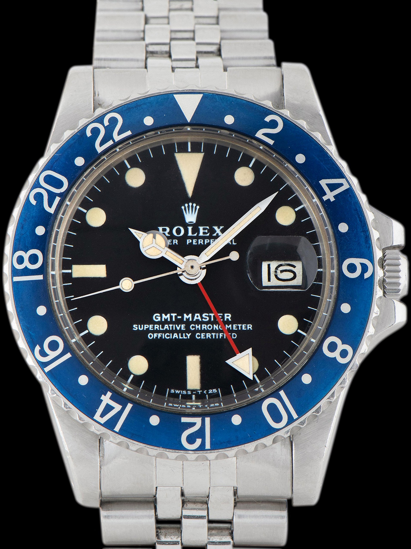 تصویر منبع؛ ساعت Rolex GMT-Master (Ref. 1675) مدل 1978 با صفحه Mk. II و زه «Blueberry»