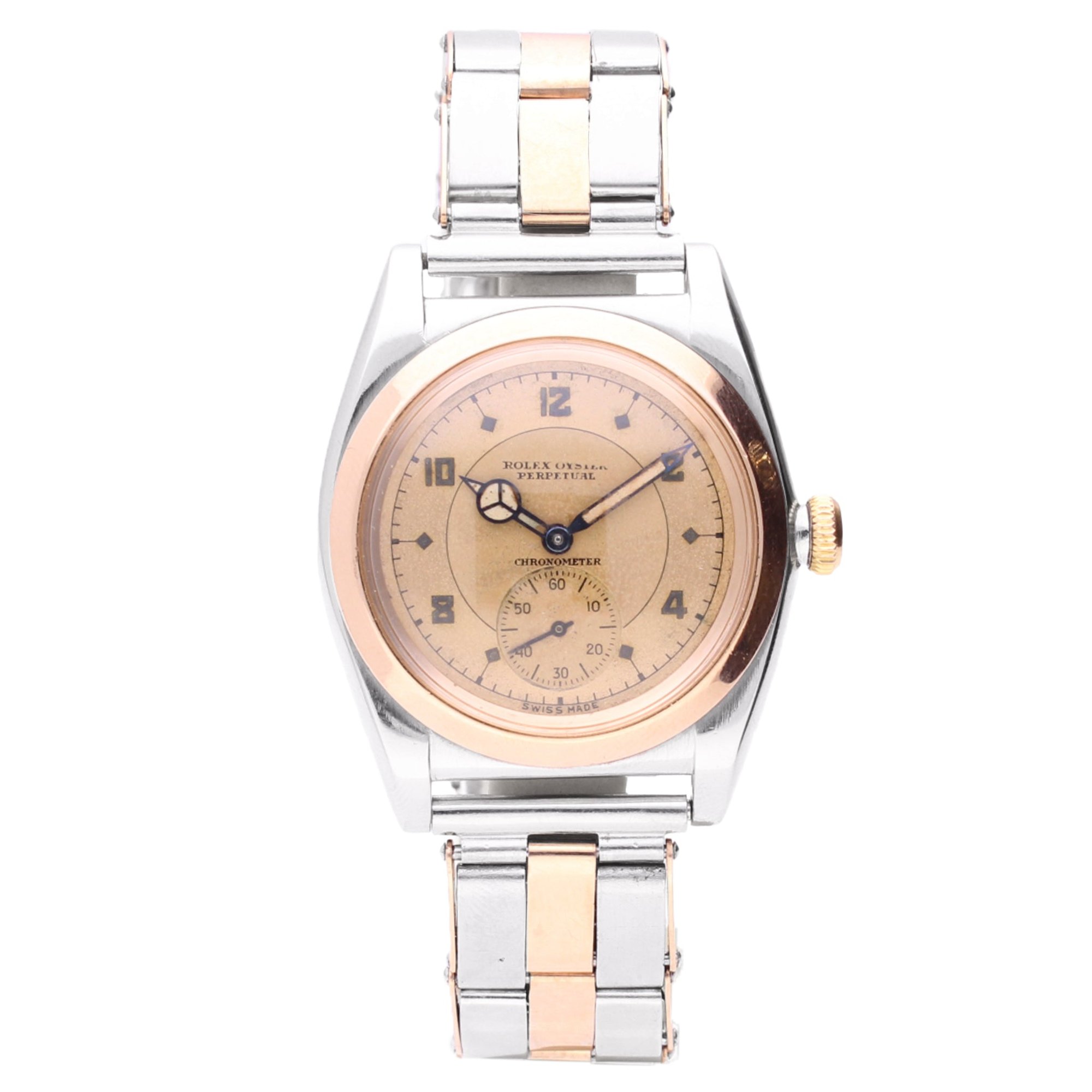تصویر منبع؛ ساعت مچی Rolex Oyster Perpetual 'Bubbleback' رفرنس 3133 ساخت ۱۹۴۰