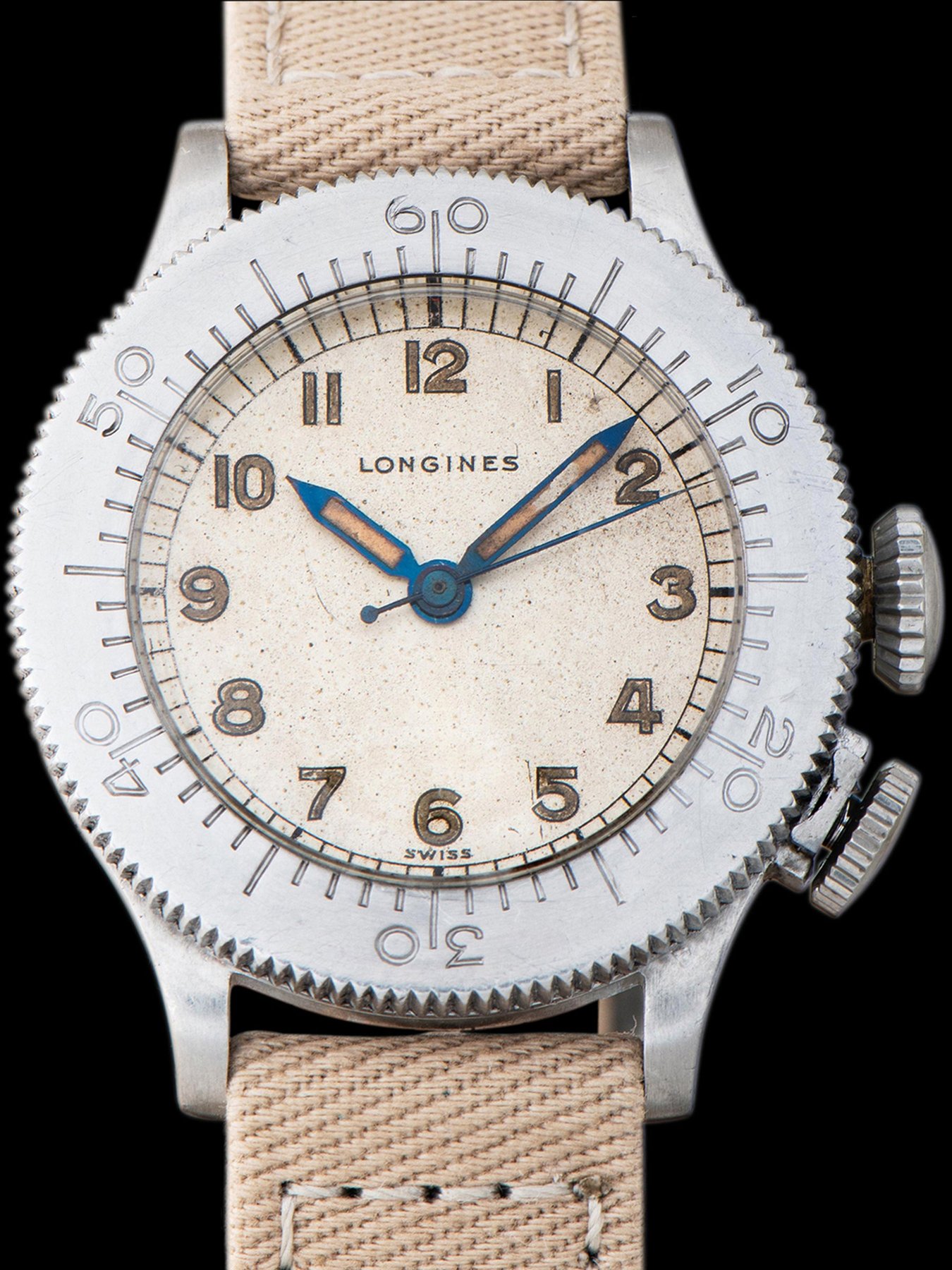 تصویر منبع؛ ساعت مچی خلبانی Longines Weems مدل ۱۹۴۳، رفرنس 22384