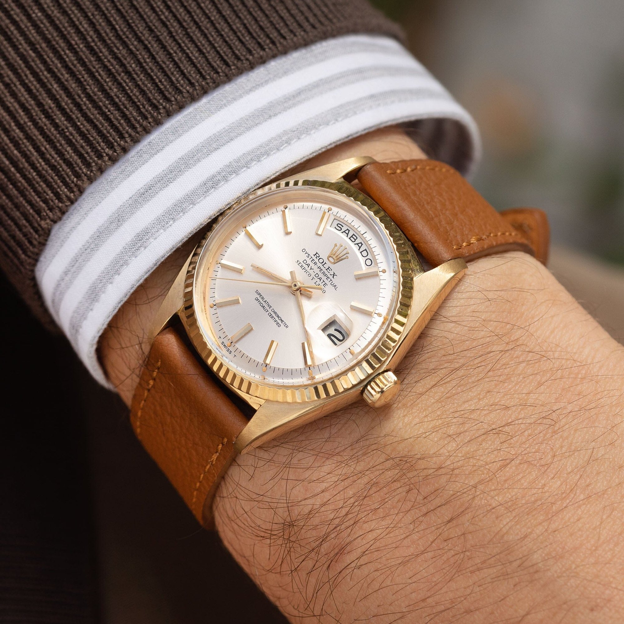 تصویر منبع؛ ساعت مچی Rolex Day-Date رفرنس 1803 با امضای دوگانه Serpico Y Laino