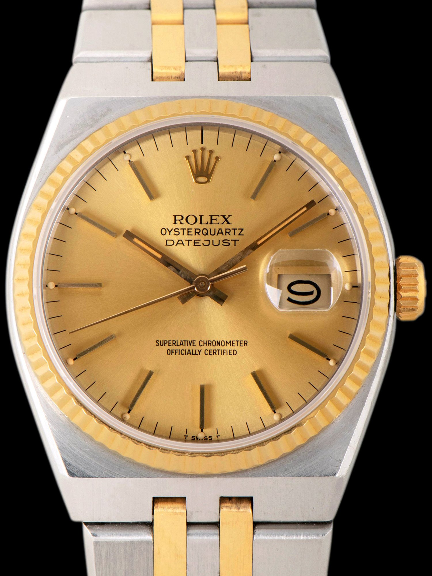 تصویر منبع؛ ساعت مچی رولکس Rolex Oysterquartz Datejust مدل 17013 دو رنگ سال 1984