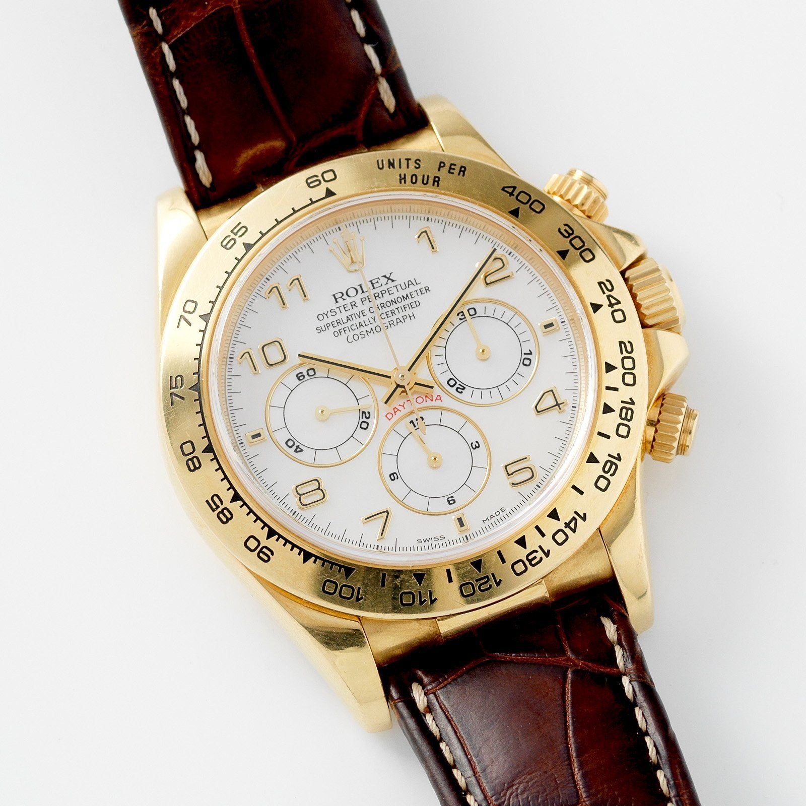 تصویر منبع؛ ساعت مچی طلا Rolex Daytona رفرنس 16518 با صفحه صدف
