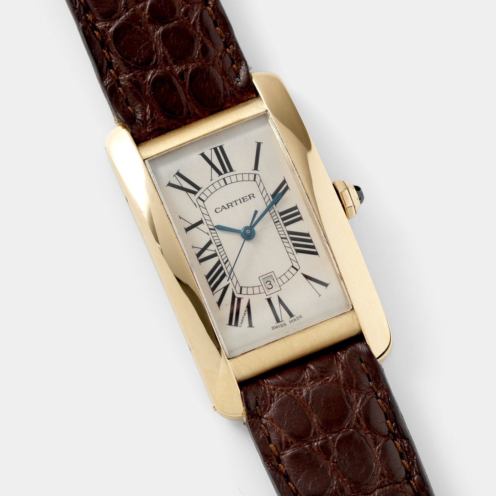 تصویر منبع؛ ساعت مچی Cartier Tank Américaine Jumbo طلای زرد رفرنس 1740