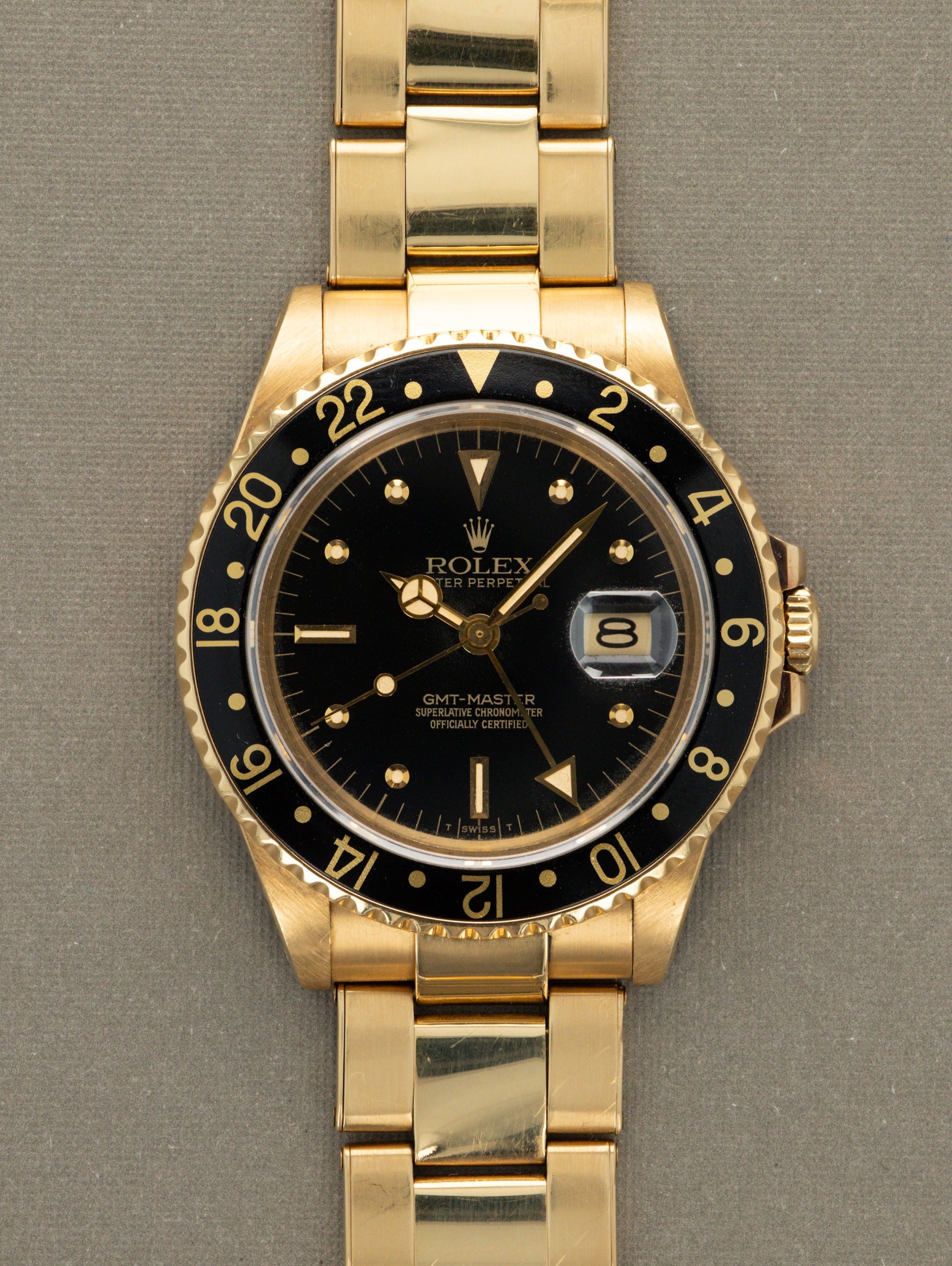 تصویر منبع؛ ساعت مچی Rolex GMT-Master رفرنس 16758 با صفحه Nipple مشکی