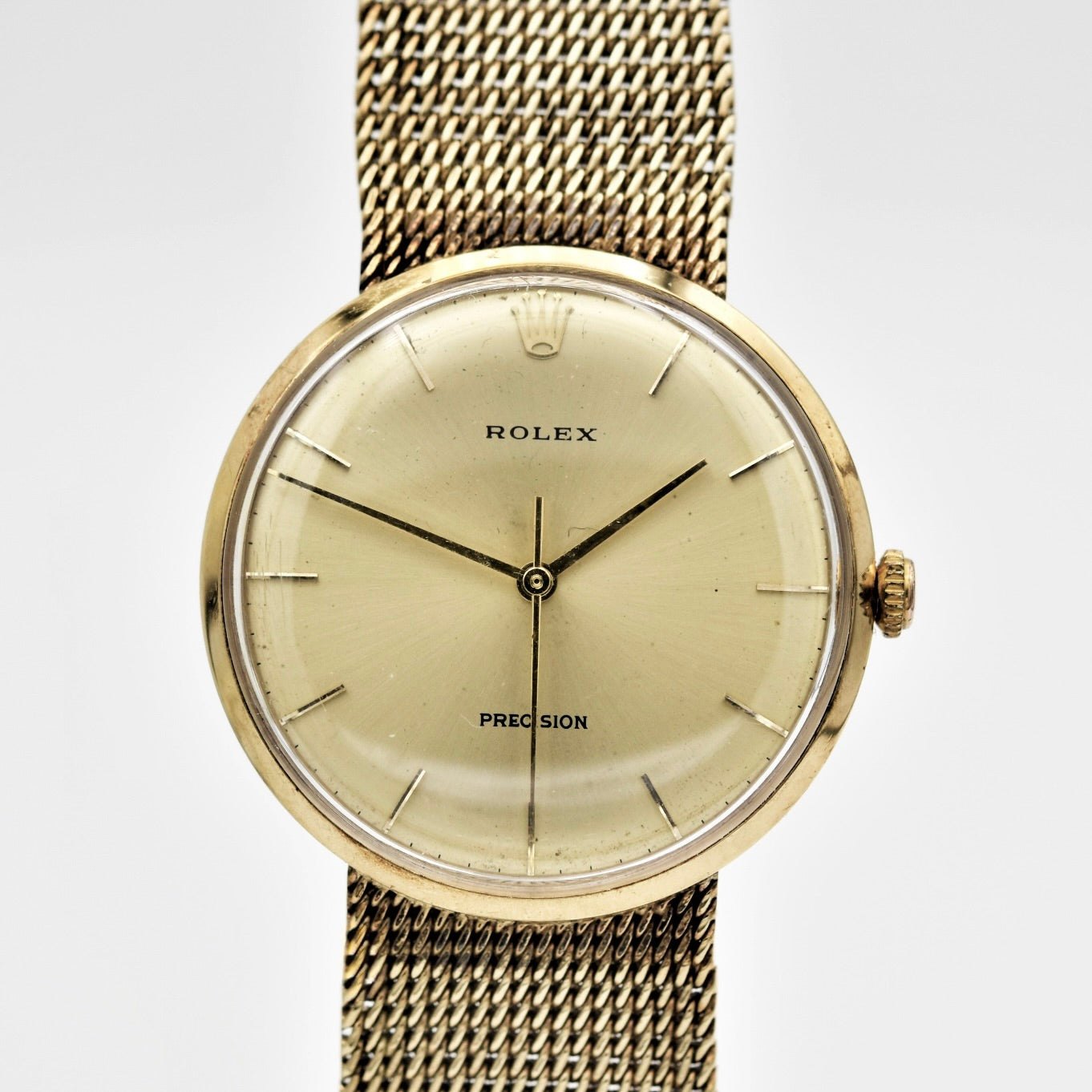 تصویر منبع؛ ساعت مچی مردانه ROLEX Precision از طلای ۹ عیار