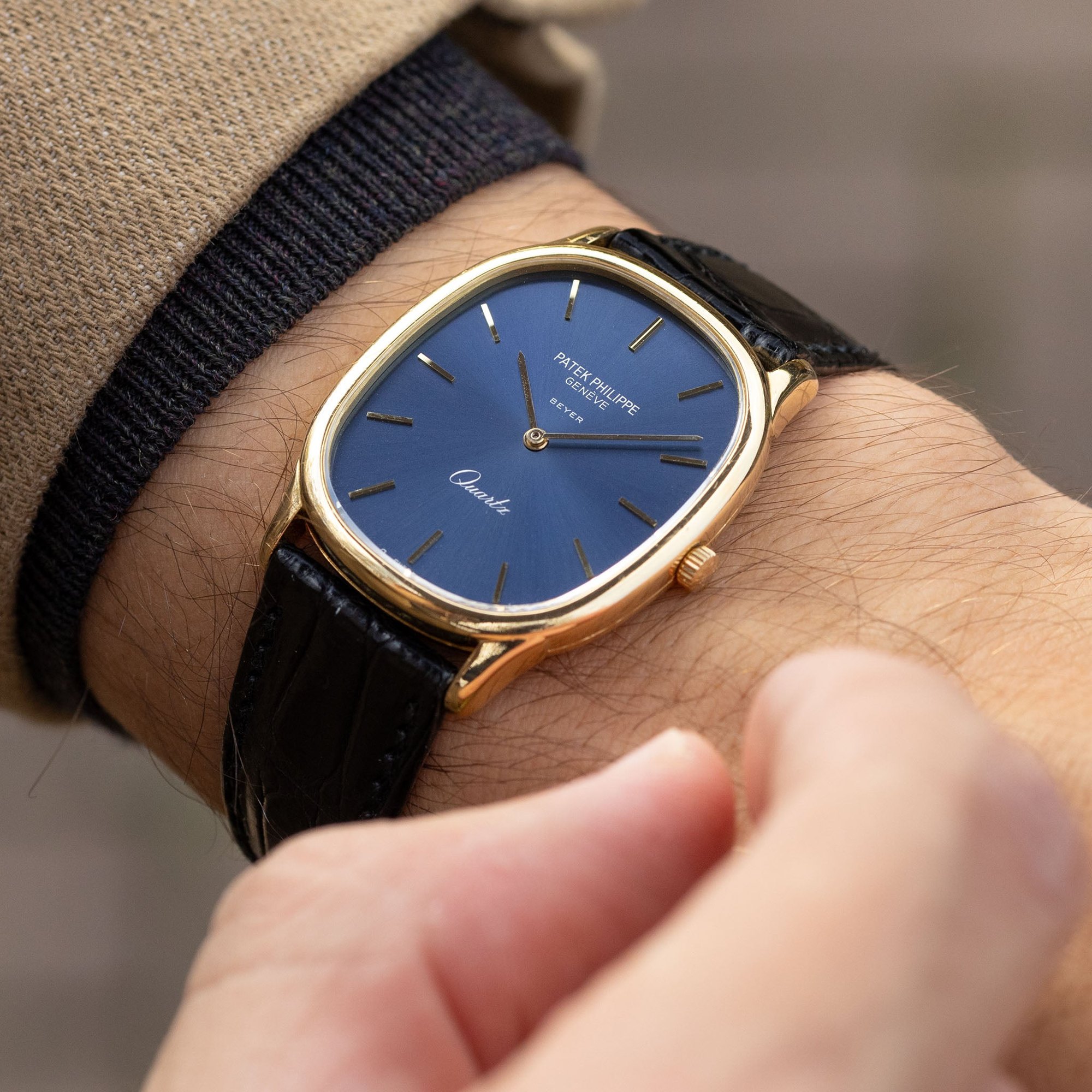 تصویر منبع؛ ساعت مچی Patek Philippe Golden Ellipse رفرنس 3838/1 با امضای دوگانه Beyer