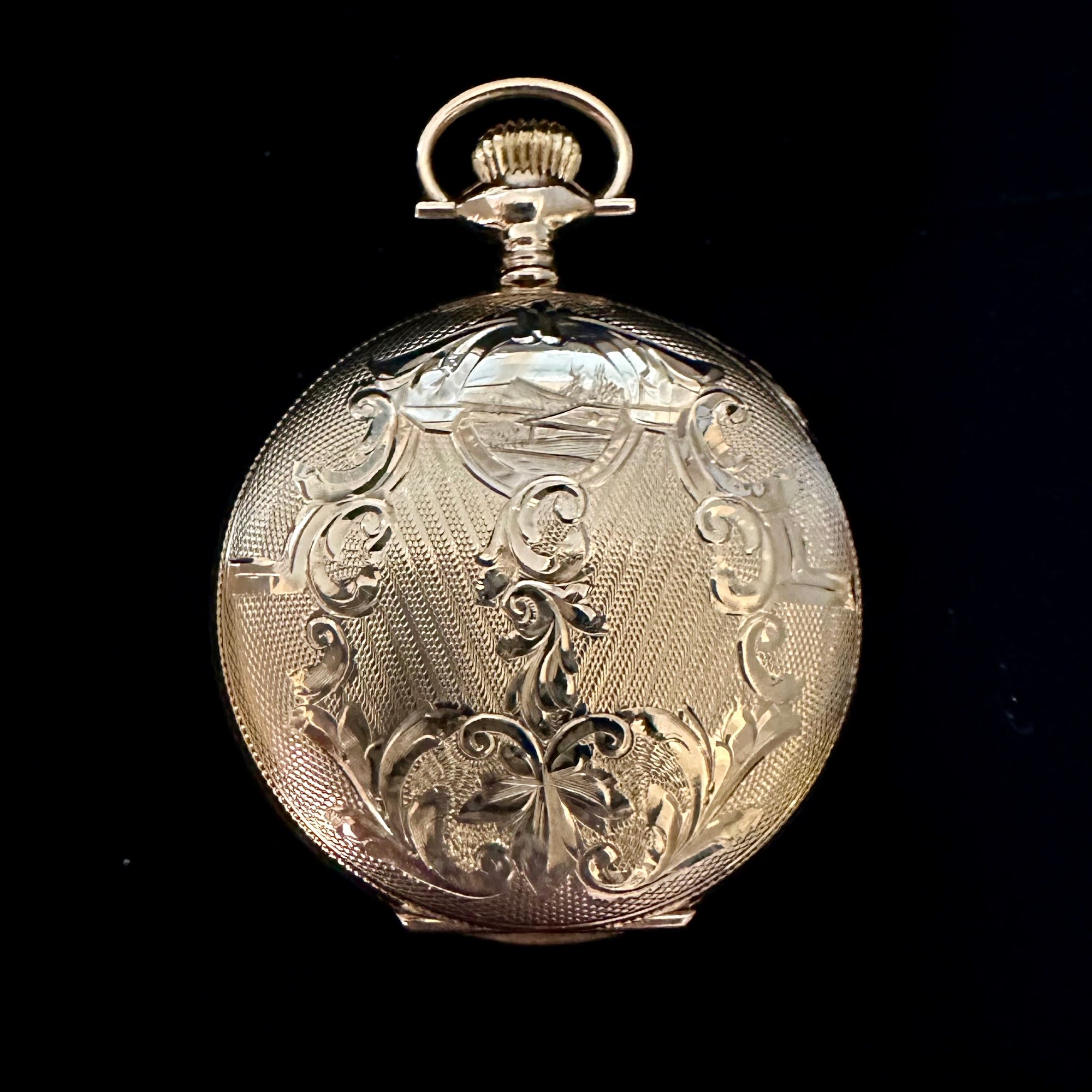 تصویر منبع؛ ساعت جیبی زنانه Waltham مدل 1907 گرید 361 قاب هانتر روکش طلا
