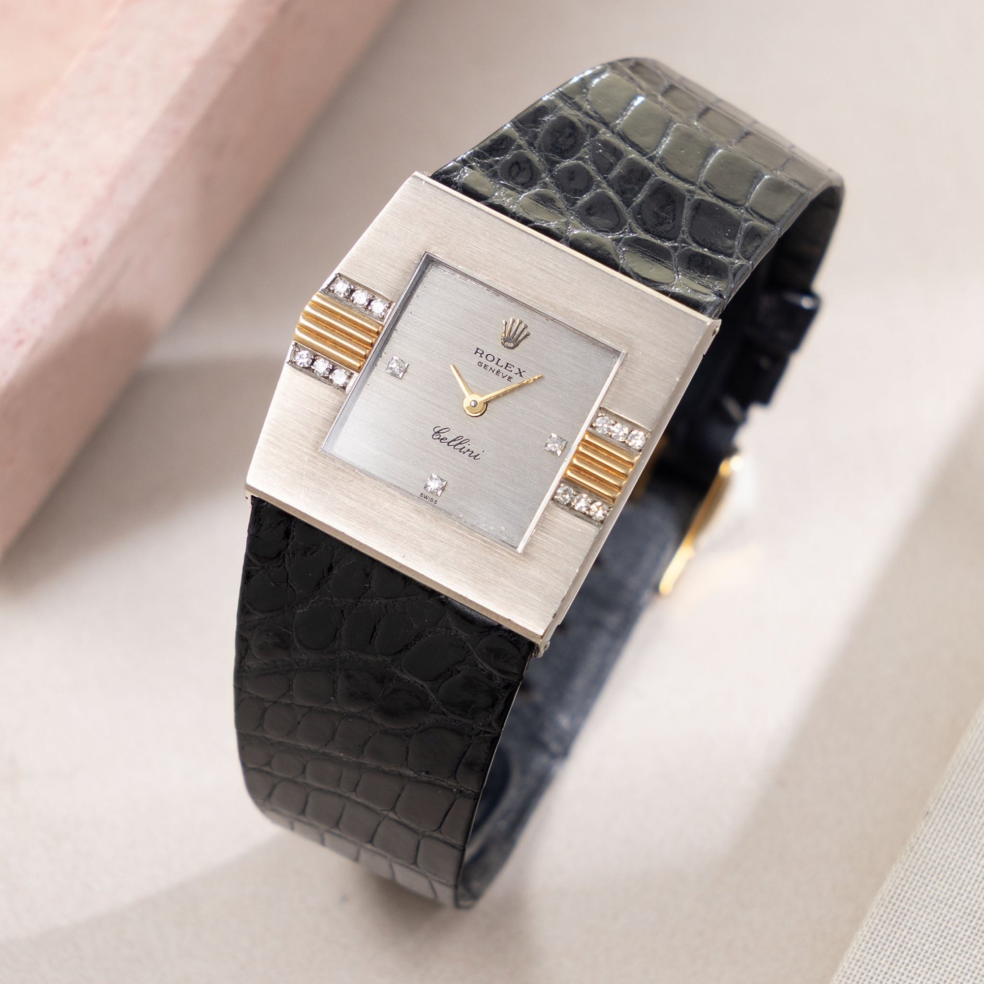 تصویر منبع؛ ساعت مچی Rolex Cellini King Midas رفرنس 4143 از طلای سفید ۱۸ عیار