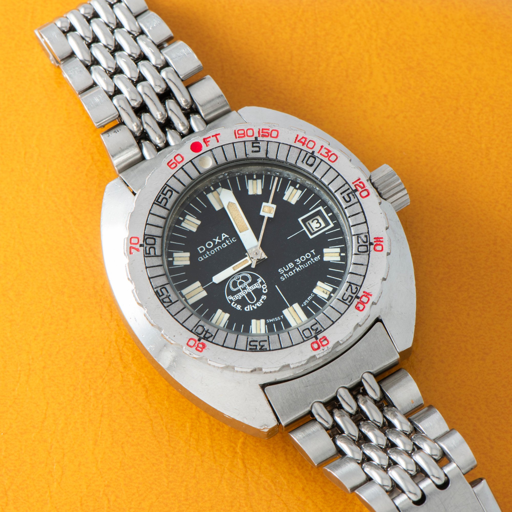 تصویر منبع؛ ساعت مچی غواصی DOXA مدل Sub 300T Sharkhunter 'Aqua-Lung'