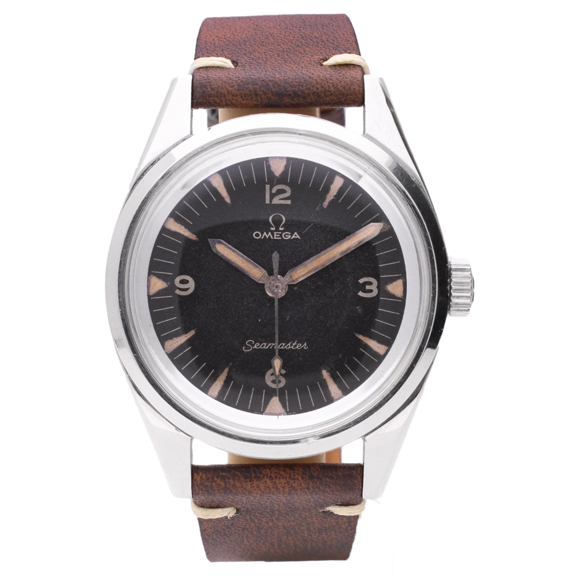 تصویر منبع؛ ساعت مچی فولادی OMEGA Railmaster برای نیروی هوایی پاکستان، ۱۹۶۴