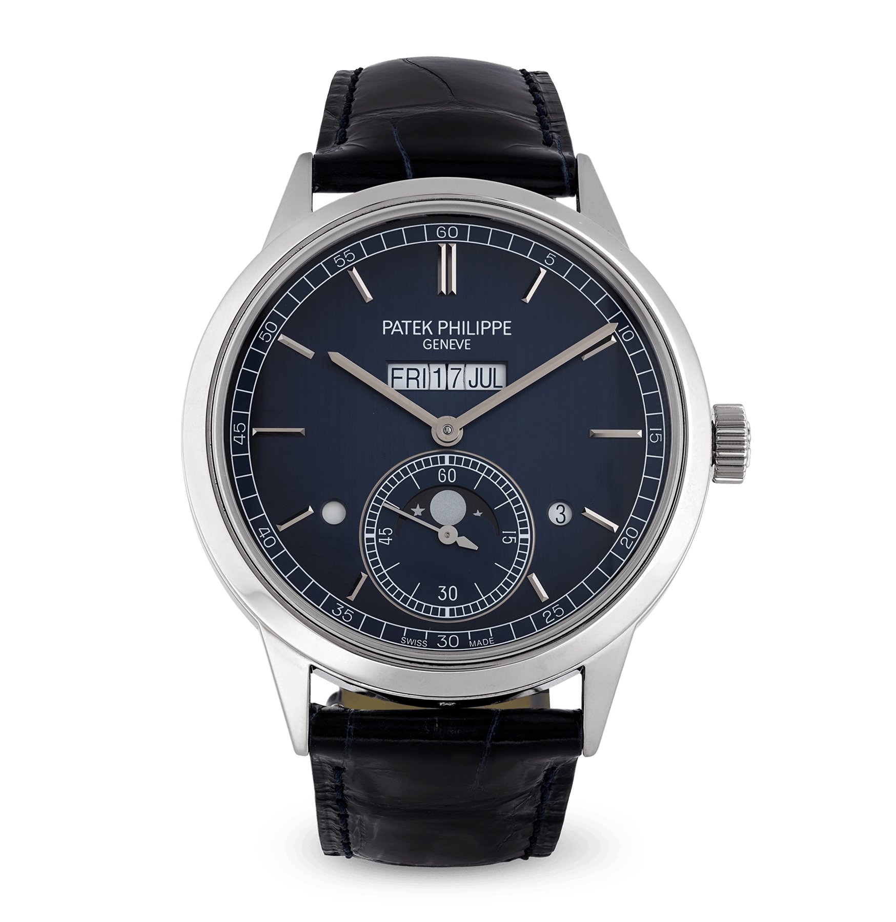 تصویر منبع؛ ساعت مچی پلاتینی Patek Philippe Grand Complications با تقویم دائمی خطی