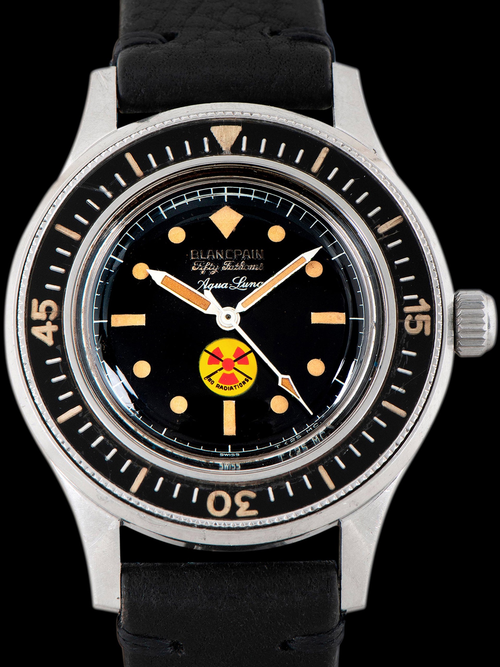 تصویر منبع؛ ساعت Blancpain Fifty Fathoms Aqua-Lung مدل No Radiations دهه ۱۹۶۰