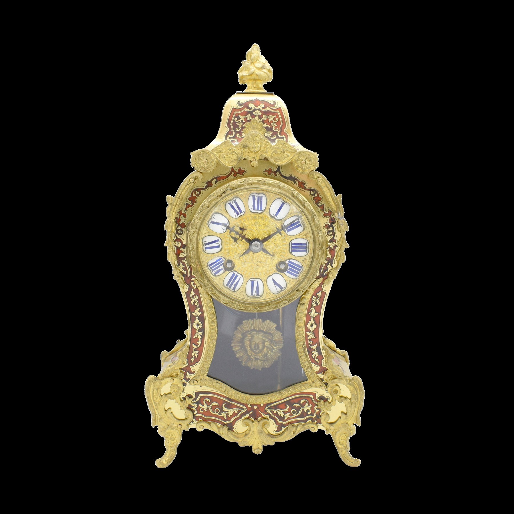 ساعت رومیزی فرانسوی بول (Boulle) اثر A.D. Mougin با پایه دیواری، حدود ۱۸۹۰