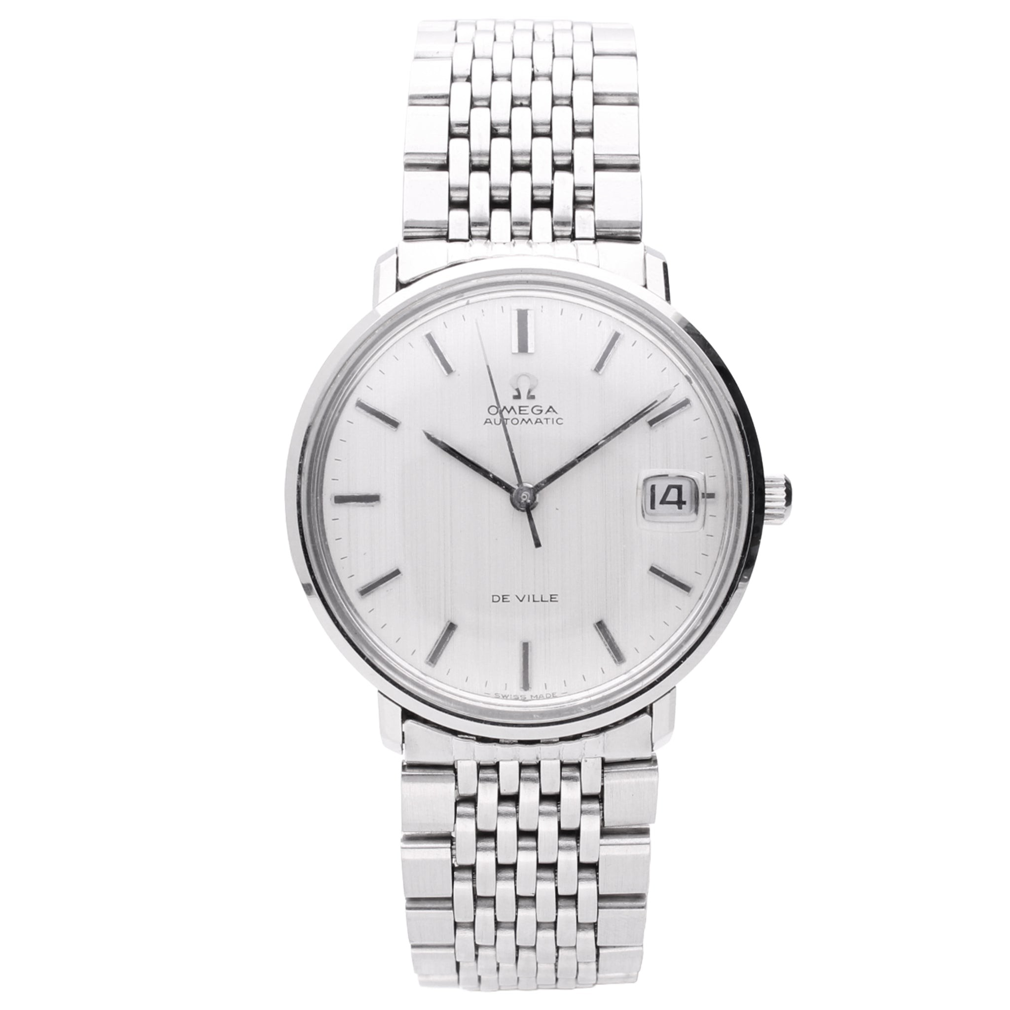 تصویر منبع؛ ساعت مچی اتوماتیک OMEGA De Ville از جنس استیل ضدزنگ، ۱۹۷۱