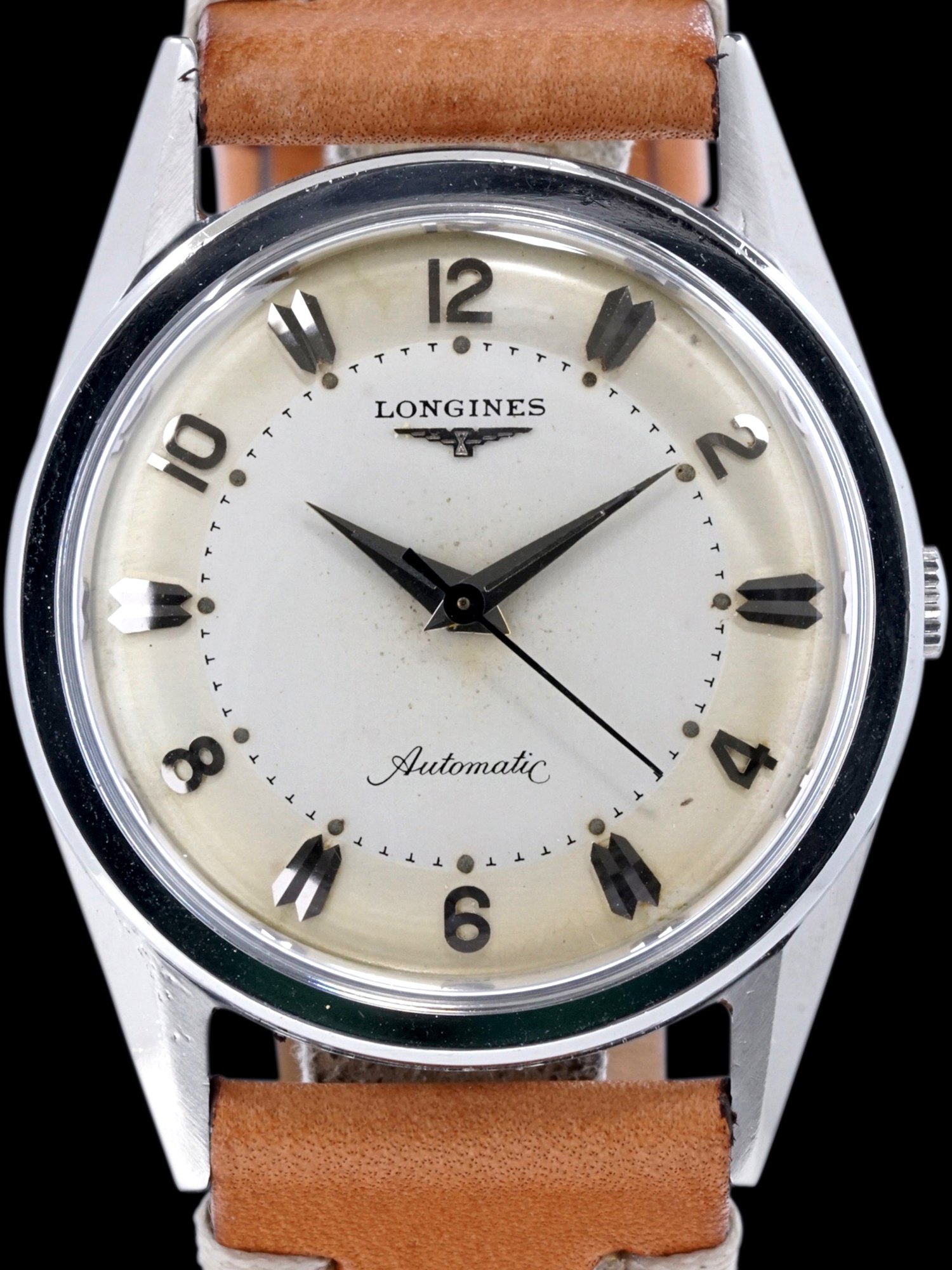 تصویر منبع؛ ساعت مچی Longines Automatic رفرنس 2305 SW محصول ۱۹۵۶