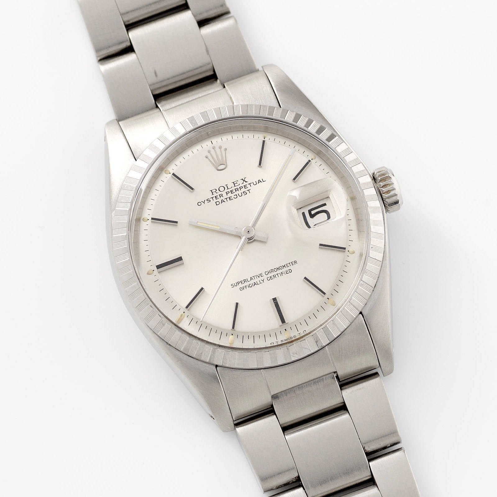 تصویر منبع؛ ساعت مچی Rolex Datejust رفرنس 1603 با صفحه نقرهای سیگما