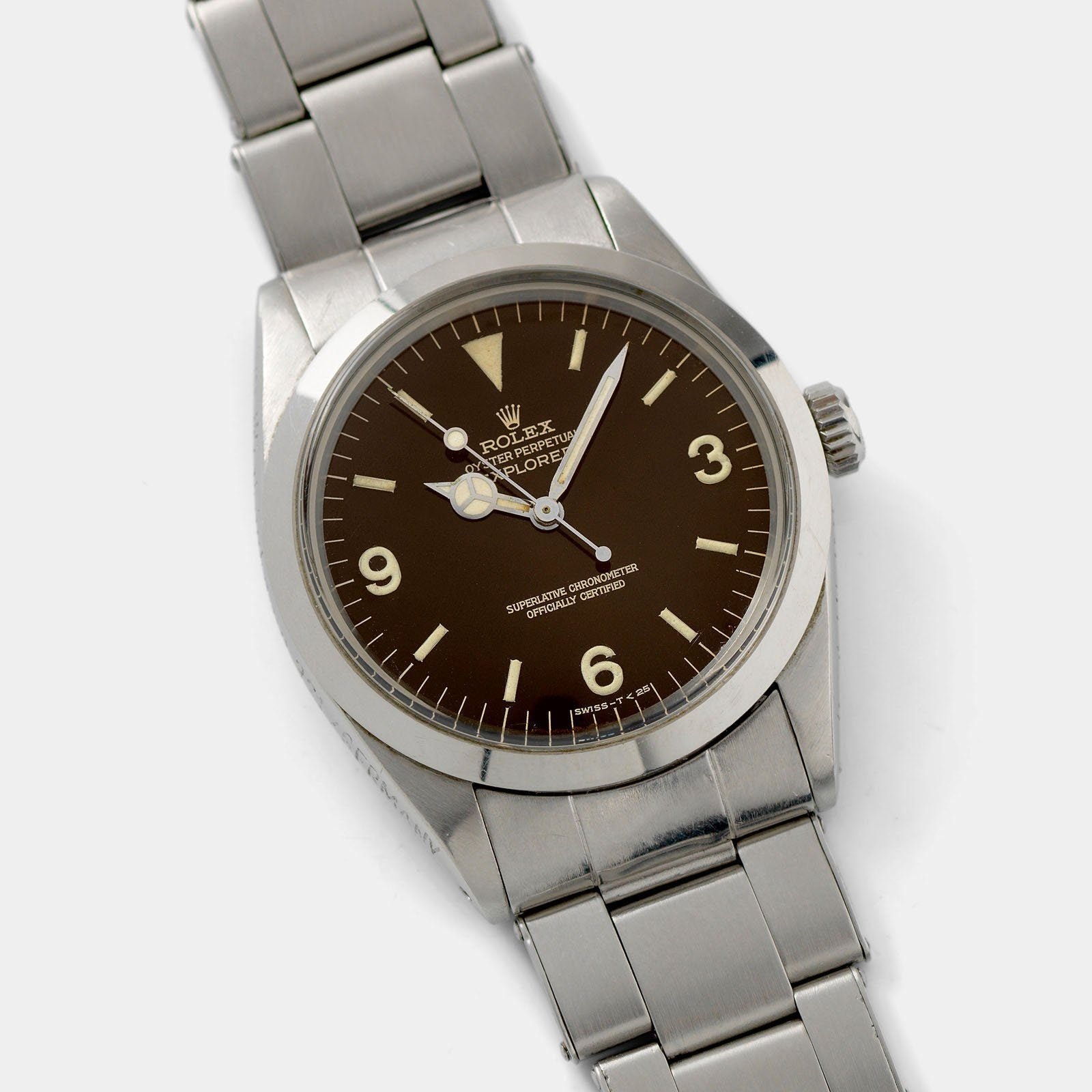 تصویر منبع؛ ساعت مچی Rolex Explorer رفرنس 1016 با صفحه تروپیکال گیلت و ست کامل