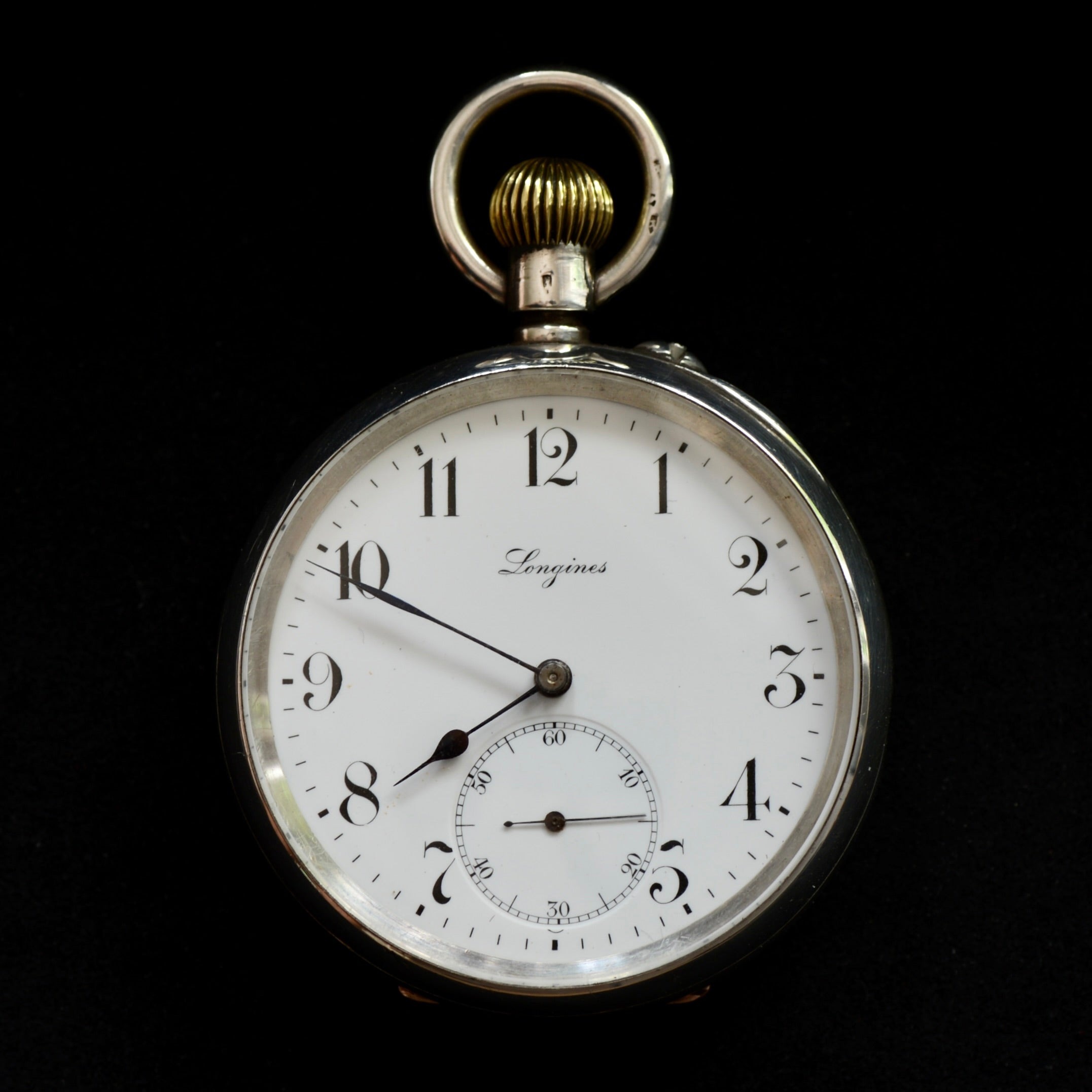 تصویر منبع؛ ساعت جیبی نقره Longines با امضای Sir John Bennett