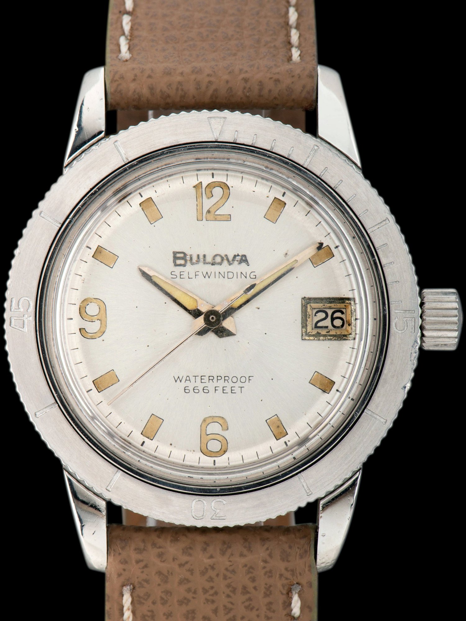 تصویر منبع؛ ساعت مچی Bulova Snorkel Skindiver رفرنس 386-1 مدل Devil Diver سال ۱۹۶۵