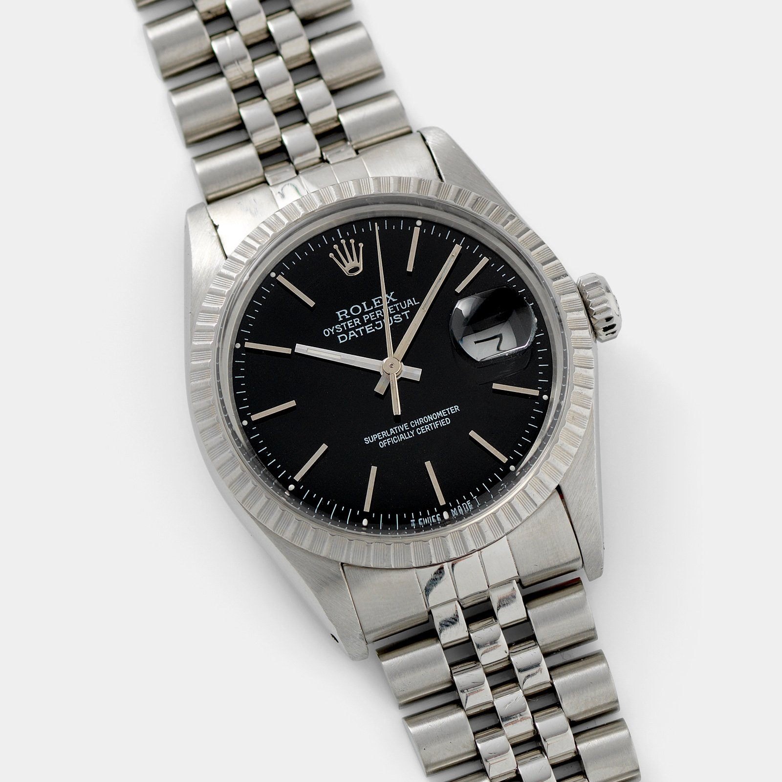 تصویر منبع؛ ساعت مچی Rolex Datejust رفرنس 16030 با صفحه مشکی براق