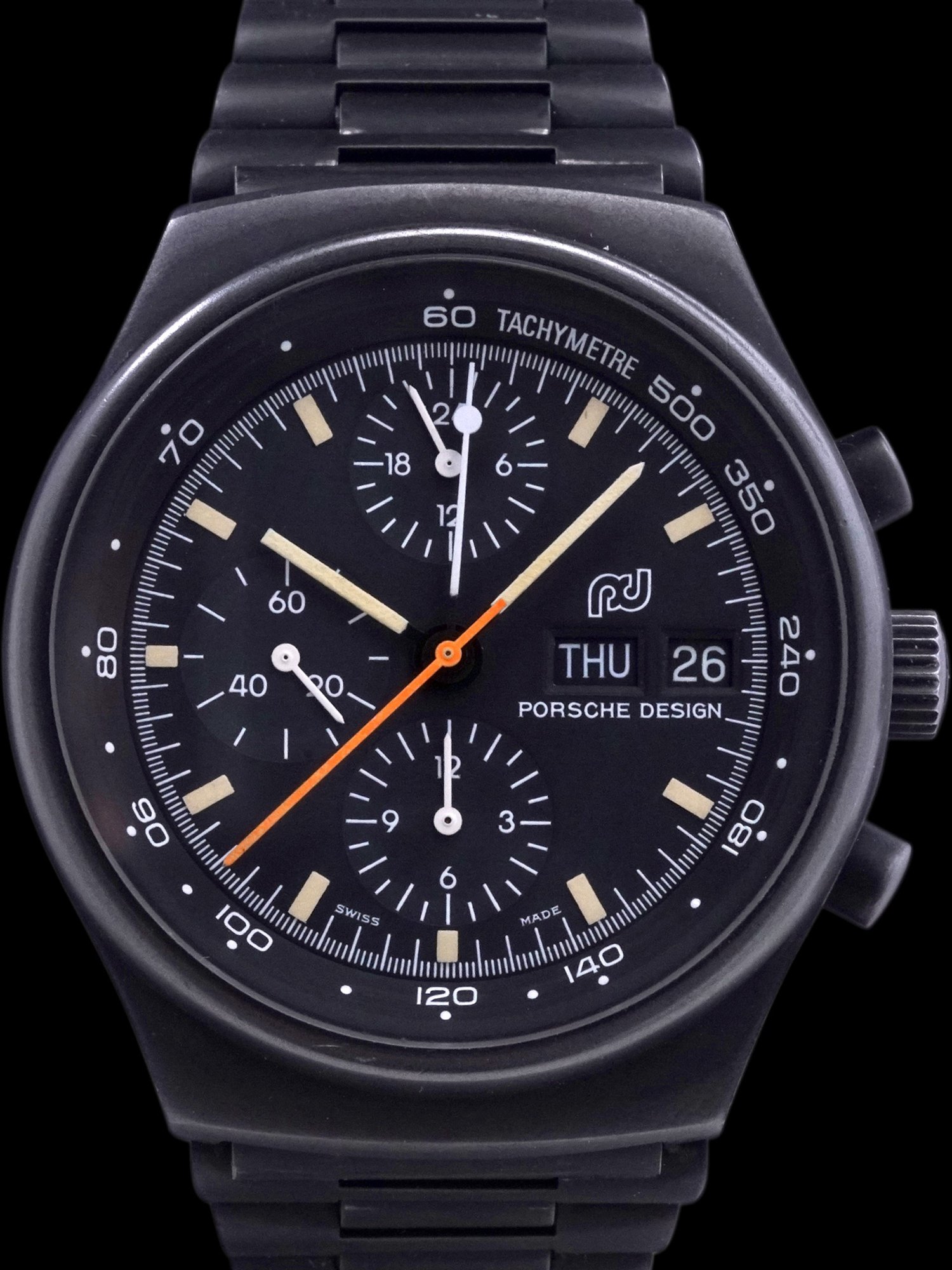 تصویر منبع؛ ساعت مچی Porsche Design Chronograph رفرنس 7176S با پوشش PVD مشکی