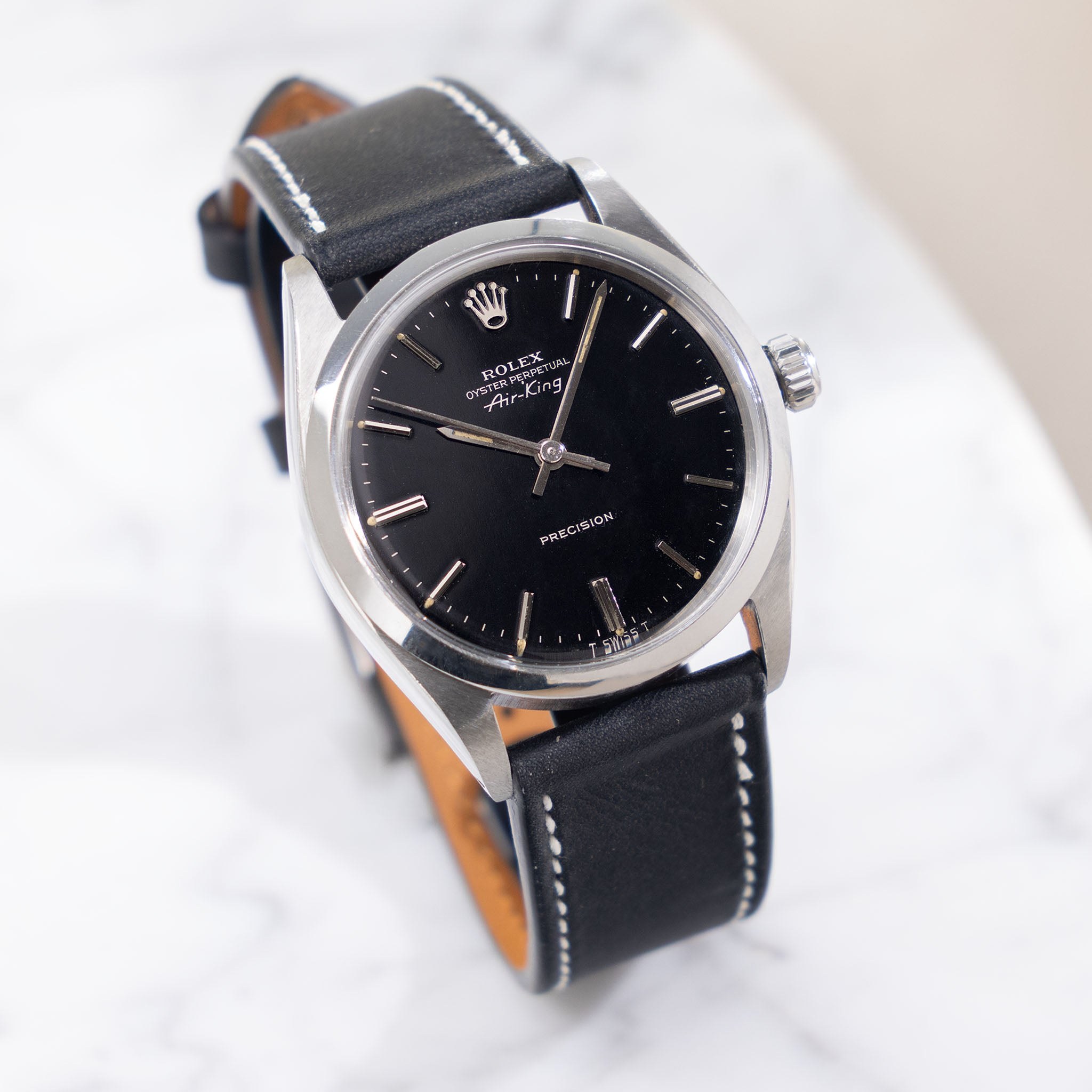 ساعت مچی رولکس Rolex Air-King رفرنس 5500 با صفحه مشکی، سال ۱۹۶۴