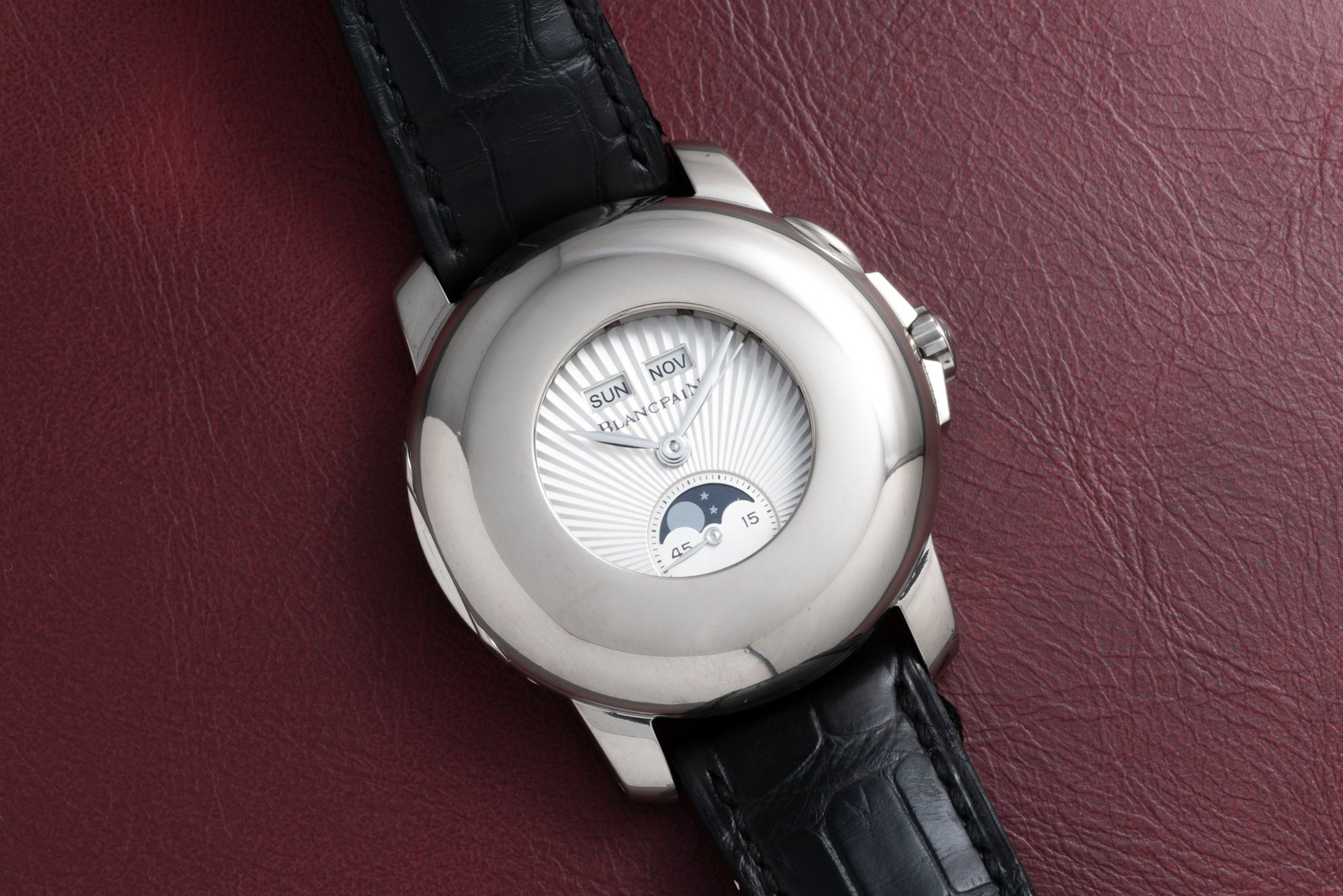 تصویر منبع؛ ساعت مچی بلنپن Blancpain Half Hunter Complete Calendar Moonphase LE