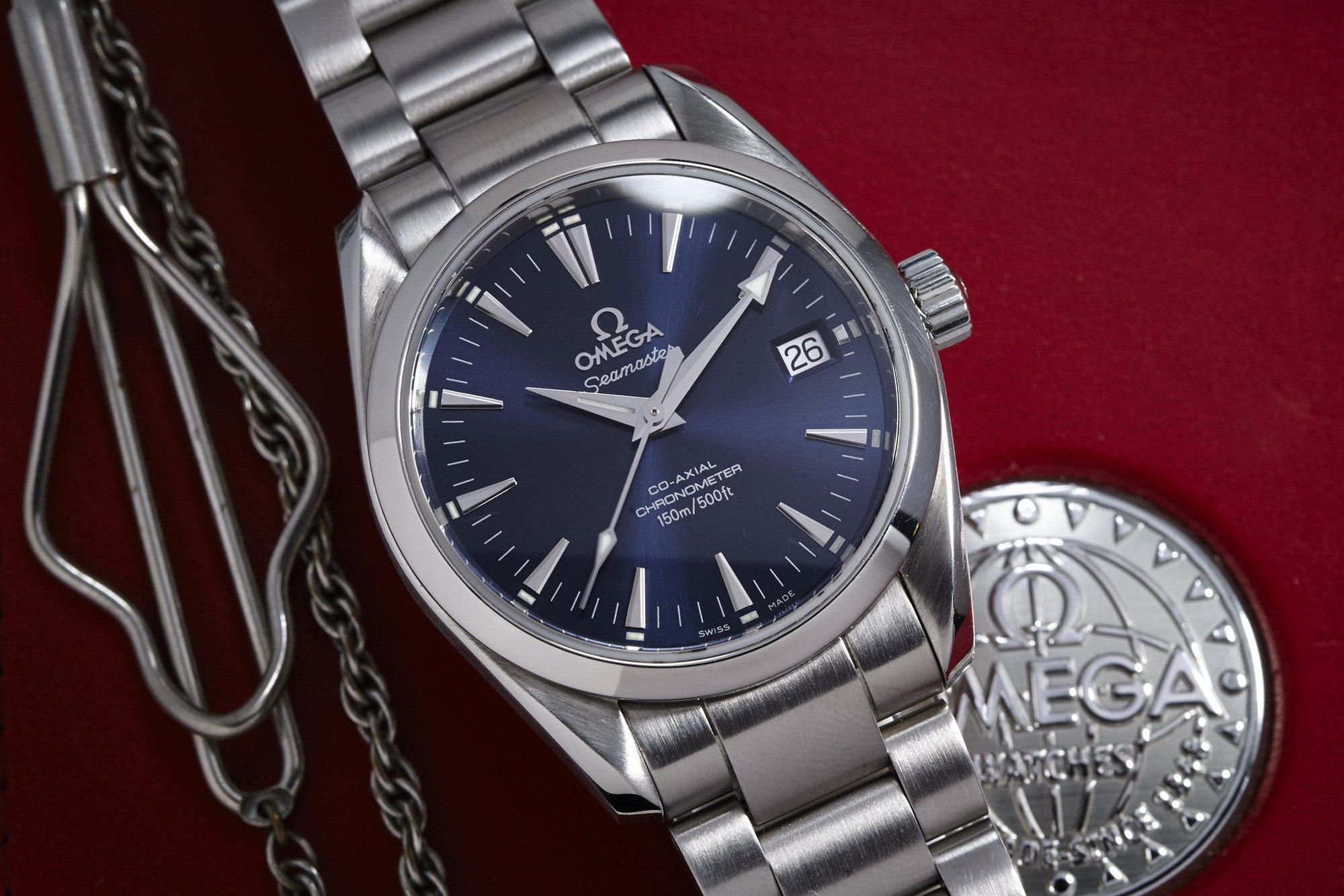 تصویر منبع؛ ساعت مچی مردانه Omega Seamaster Co-Axial رفرنس 2504 با جعبه و اوراق