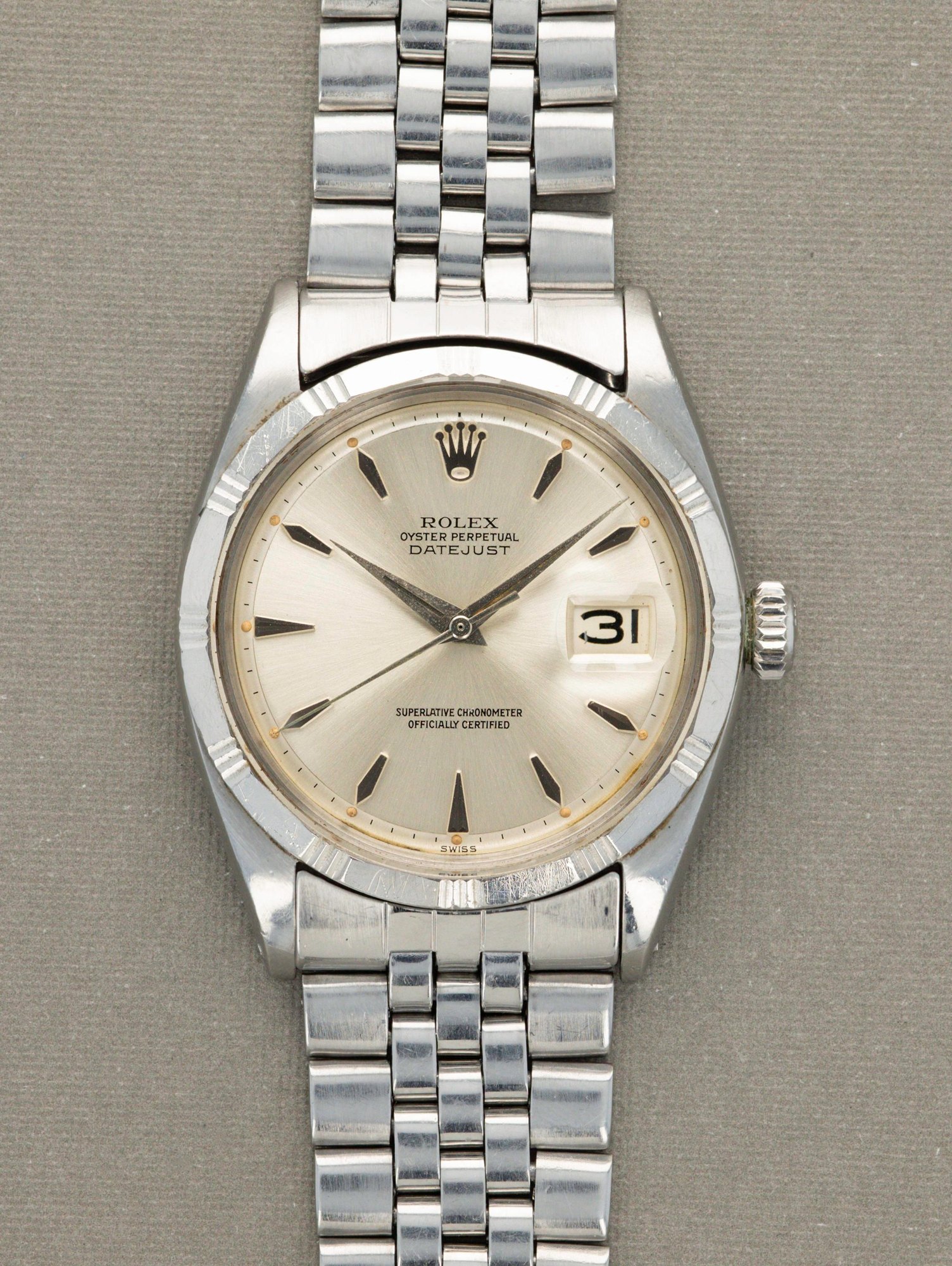 تصویر منبع؛ ساعت مچی Rolex Datejust رفرنس 1603 با بزل Bamboo