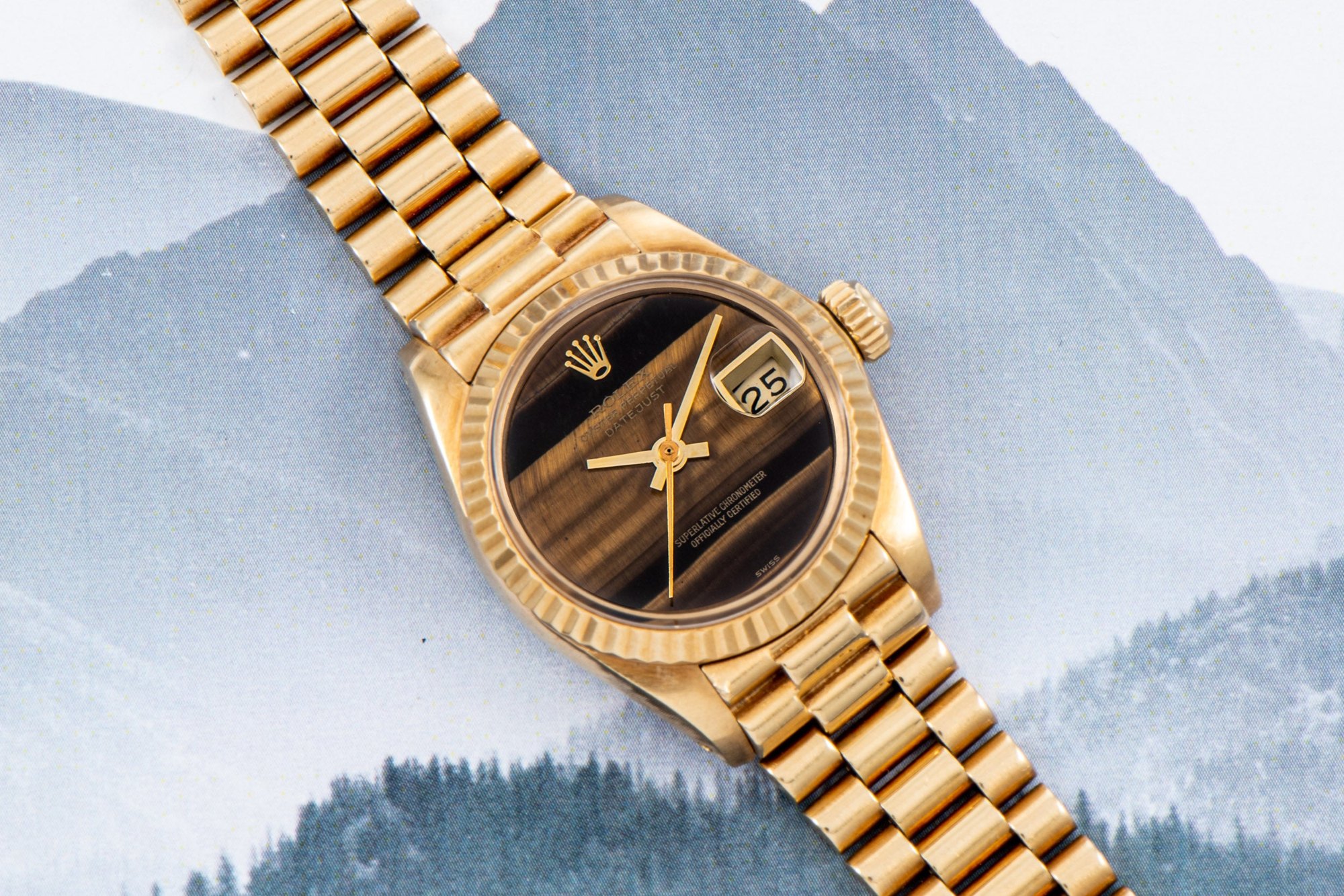 تصویر منبع؛ ساعت مچی زنانه رولکس Rolex Lady Datejust 'Tiger's Eye'