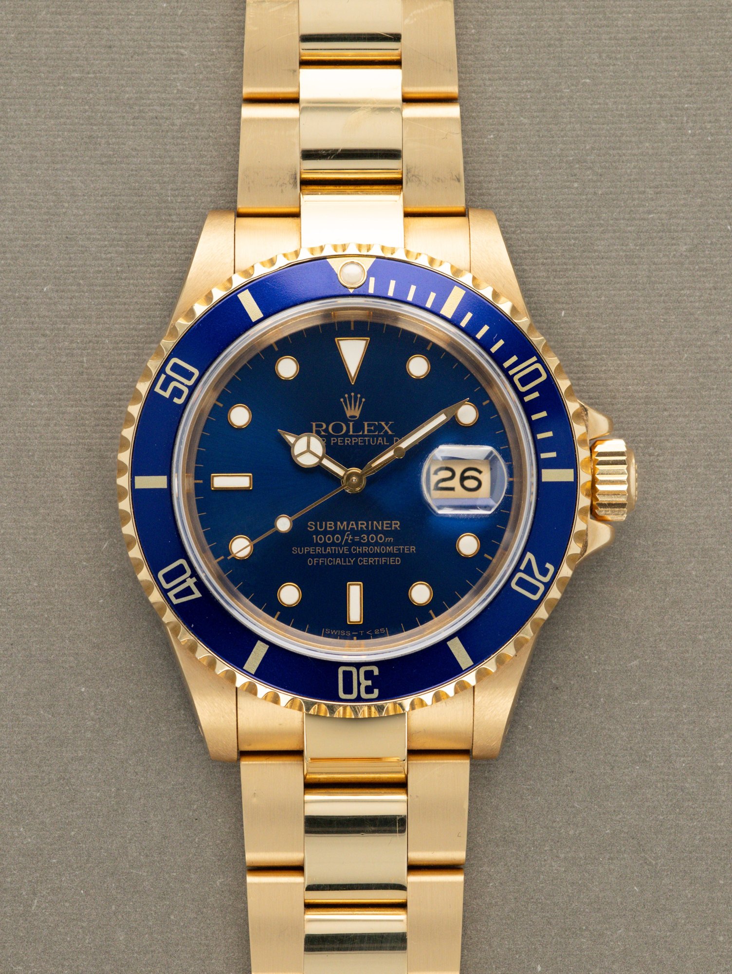 تصویر منبع؛ ساعت مچی غواصی Rolex Submariner Date رفرنس 16618 با صفحه آبی