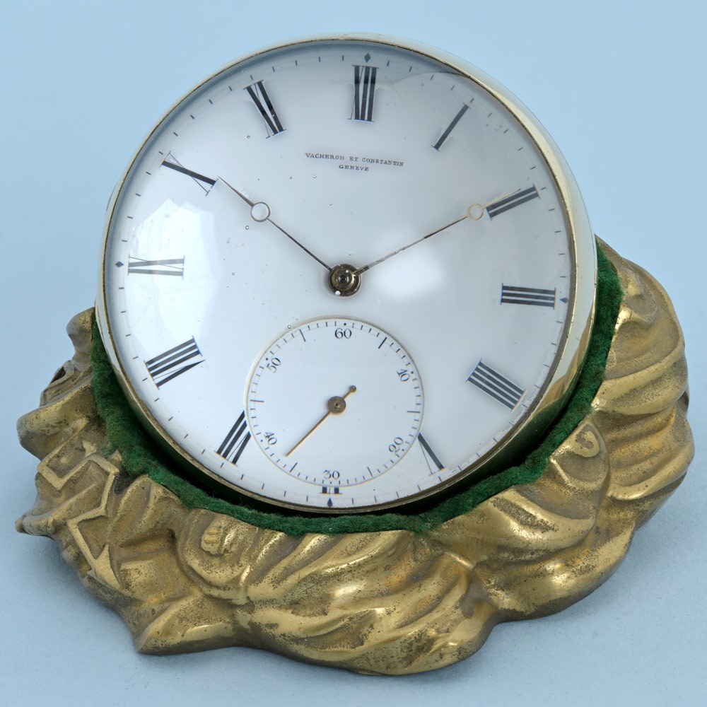 ساعت رومیزی کروی شیشهای Vacheron & Constantin اواخر قرن نوزدهم با پایه برنجی