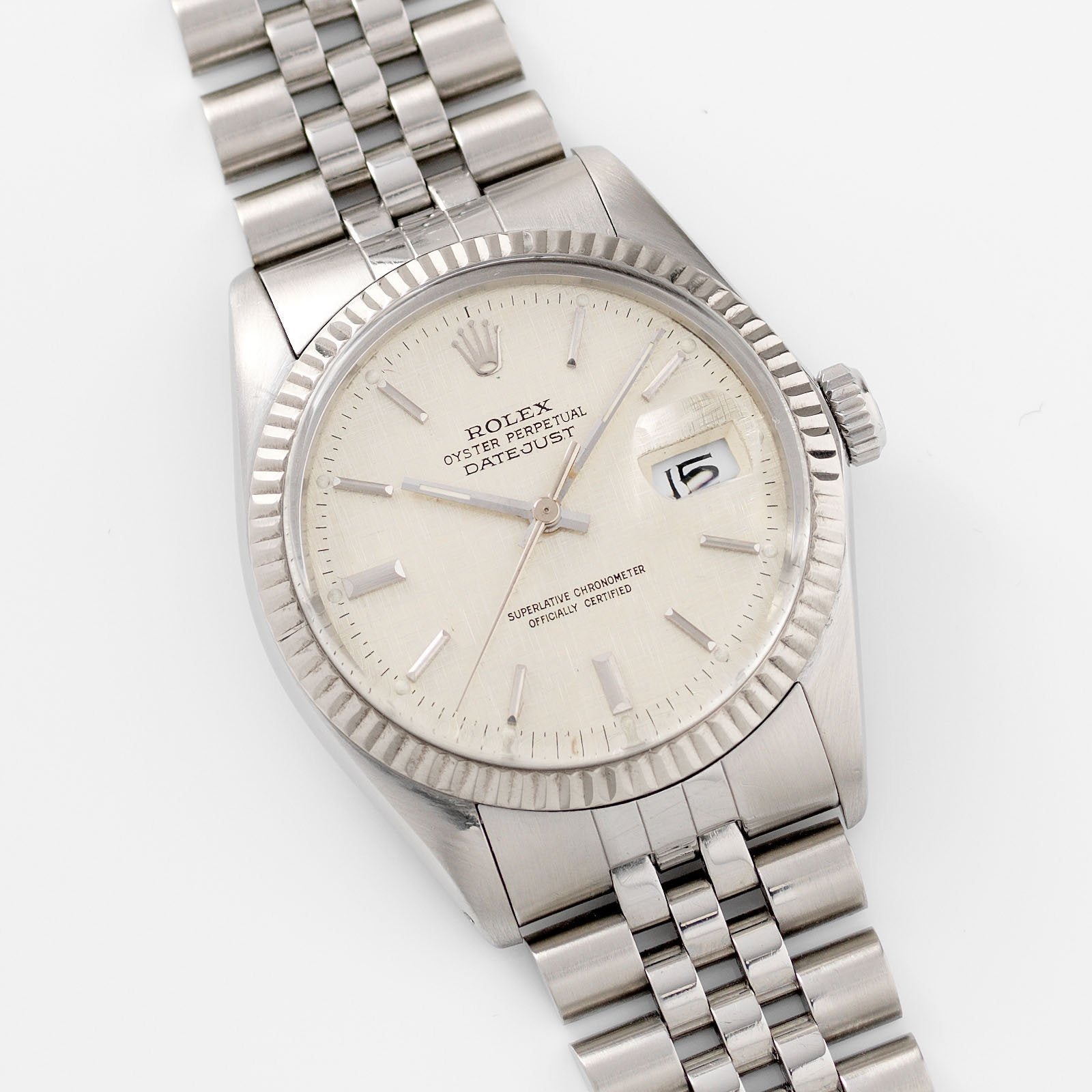 تصویر منبع؛ ساعت مچی Rolex Datejust رفرنس 16014 با صفحه لنین